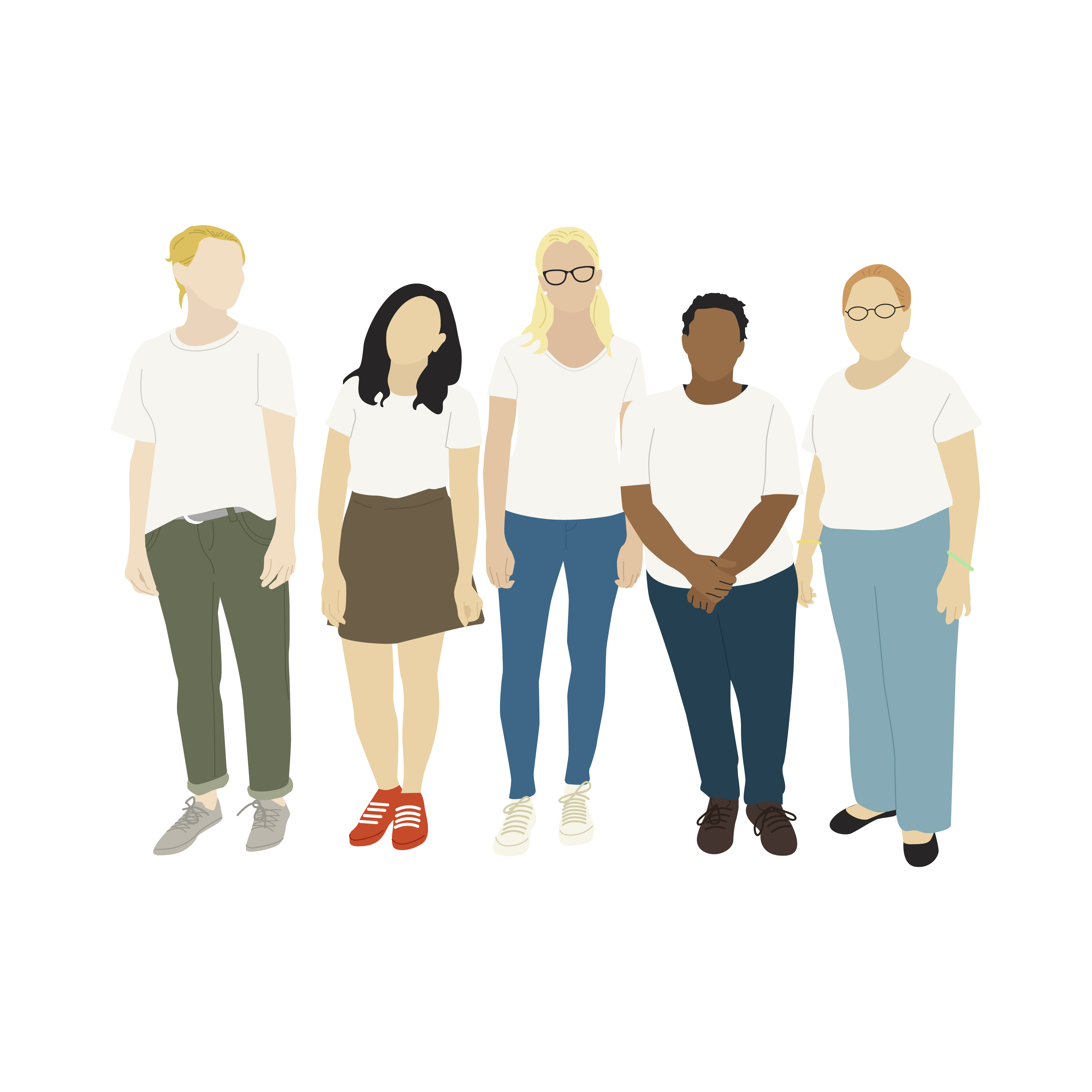 Illustrated diverse casual people - Download Free Vectors, Clipart