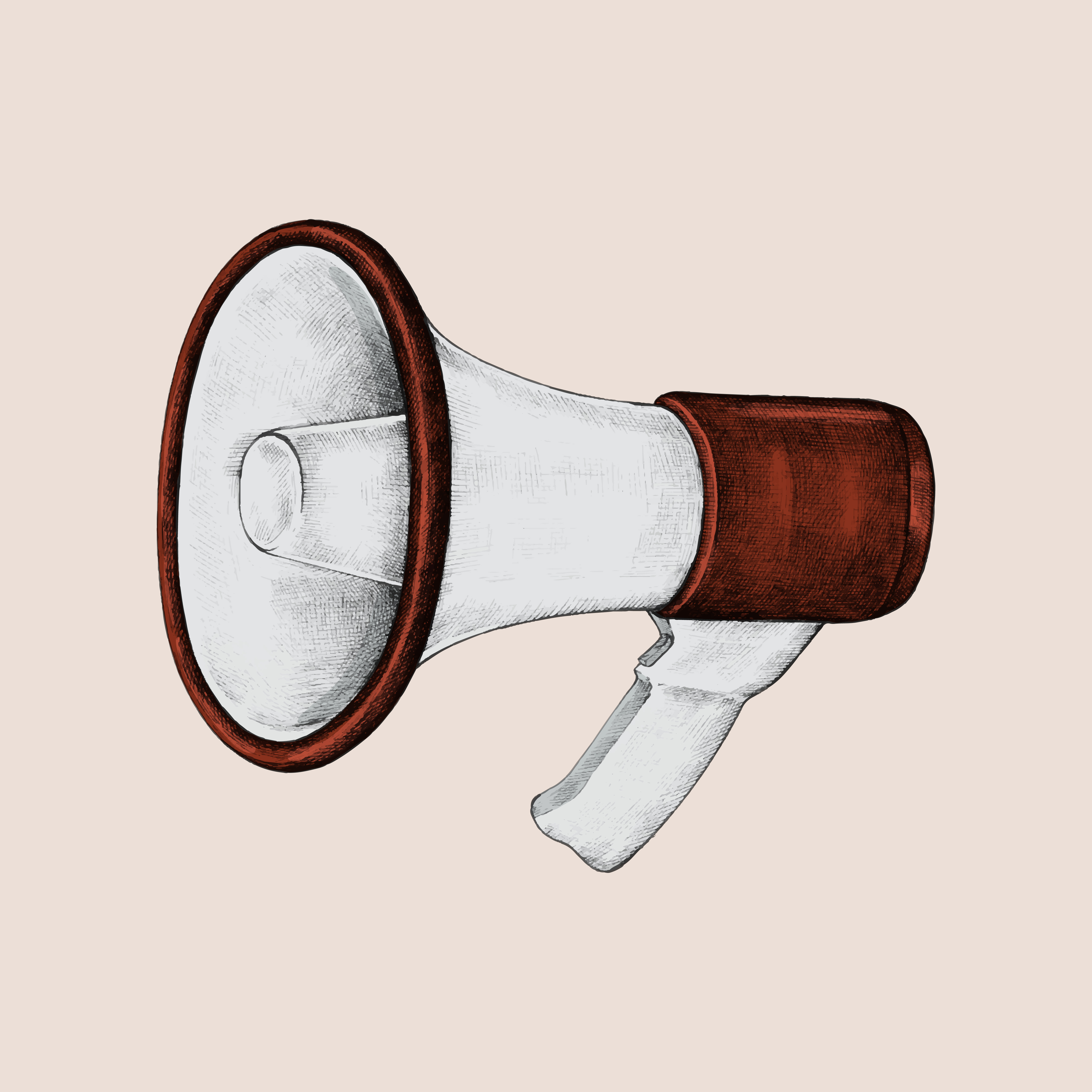 Hand drawn red megaphone illustration Download Free Vectors Clipart Graphics & Vector Art