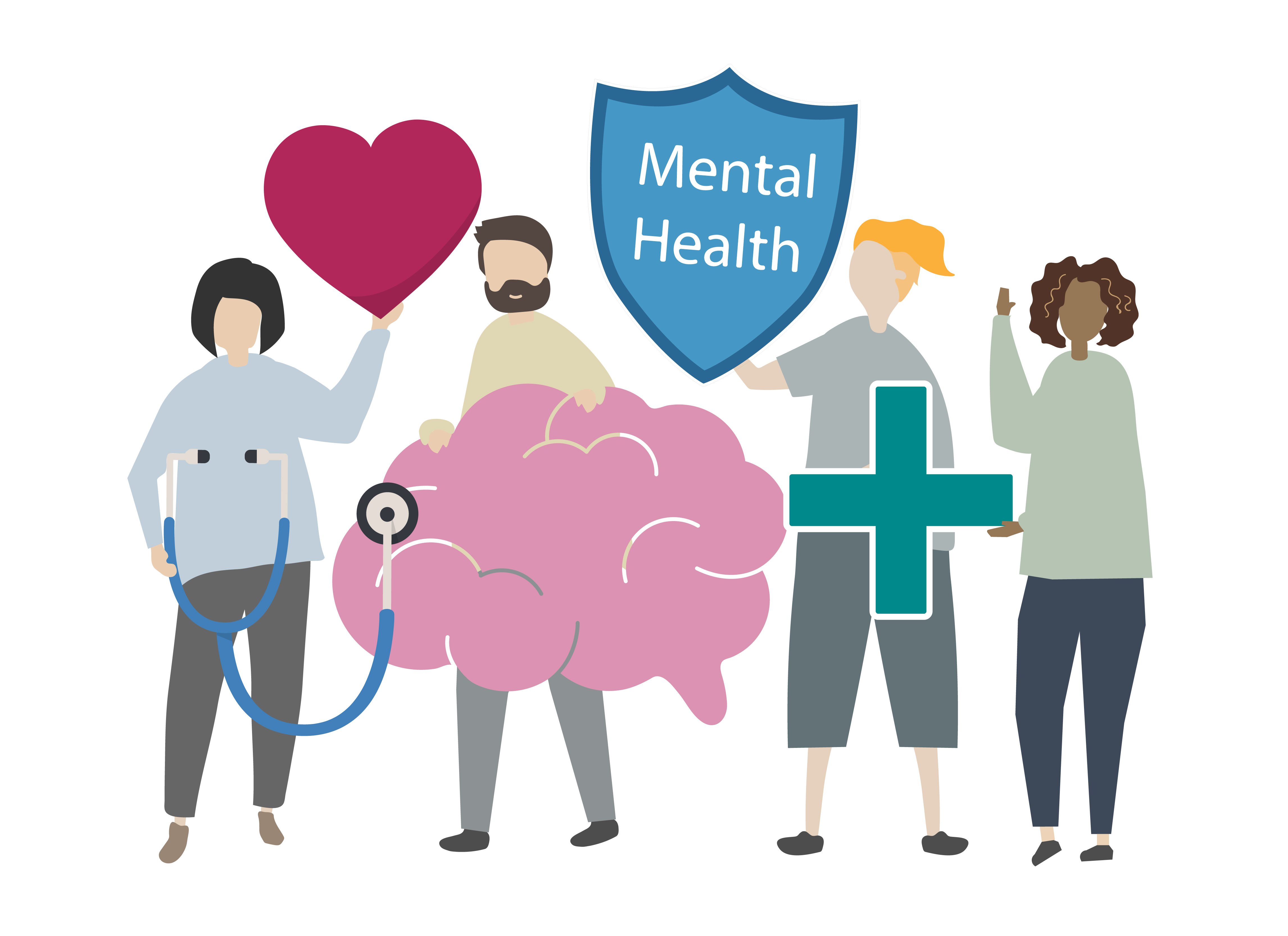 People with mental health concept illustration - Download Free Vectors