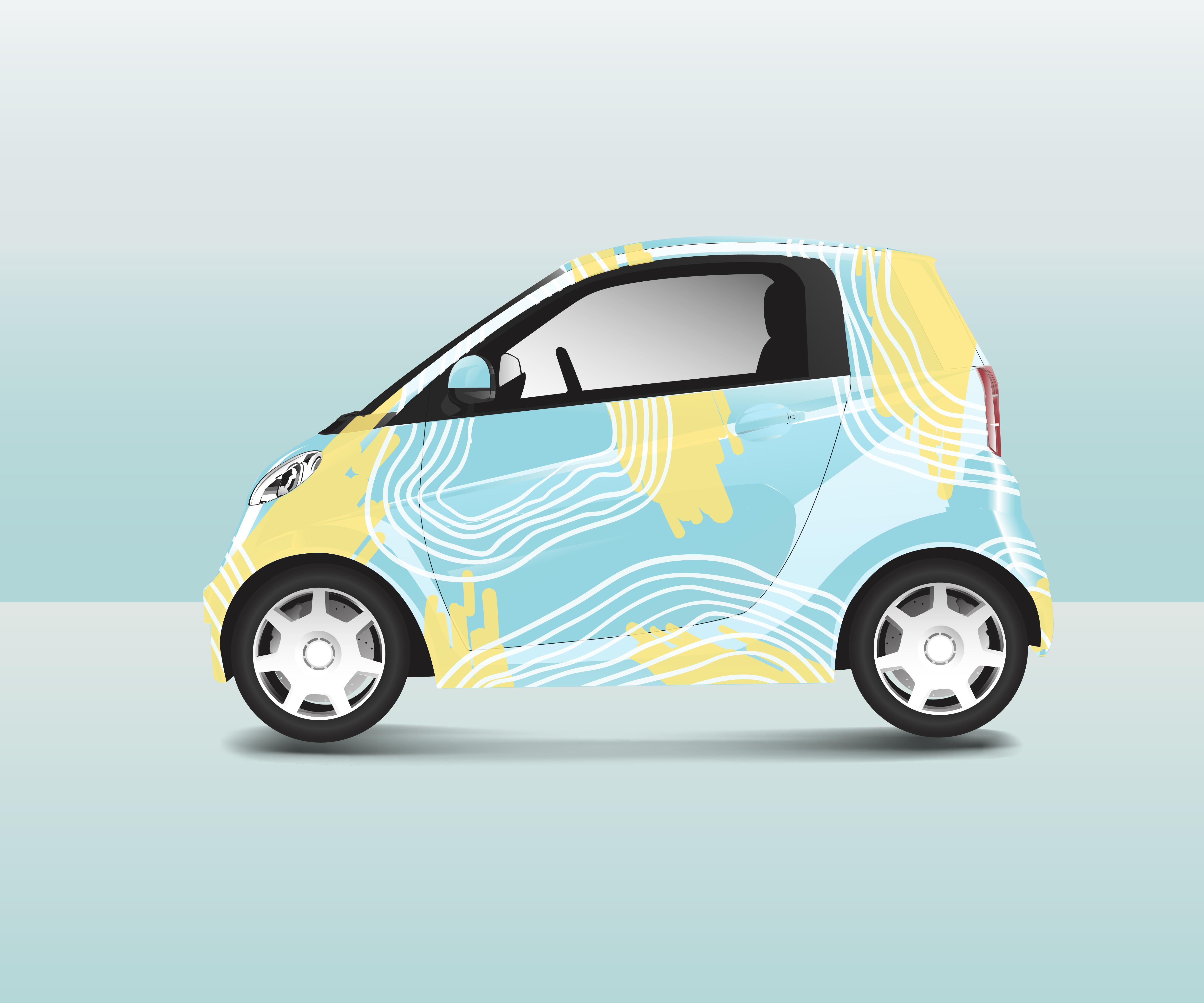 Compact Hybrid Car With Special Design Vector Download Free Vectors