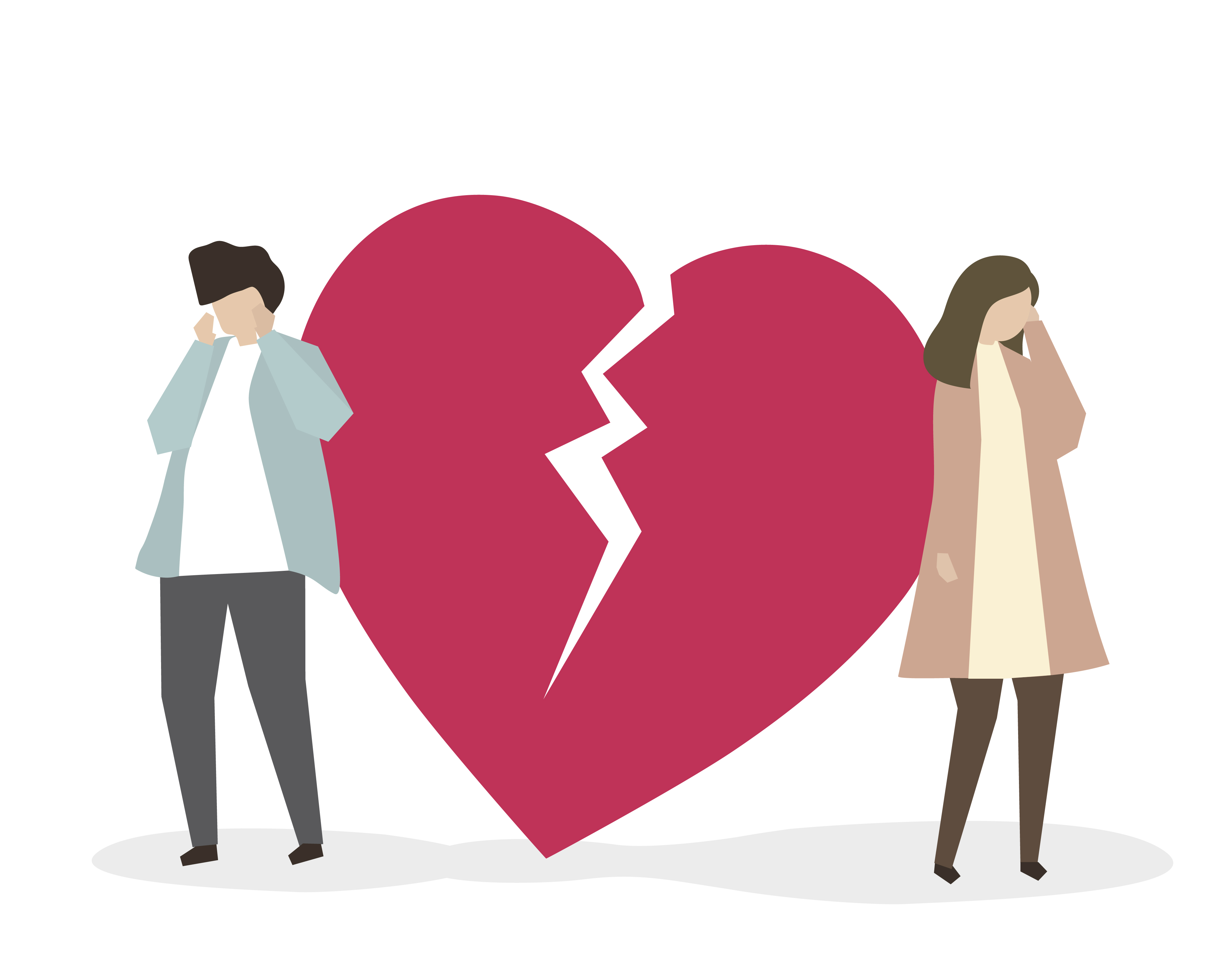 Couple with broken heart illustration - Download Free ...