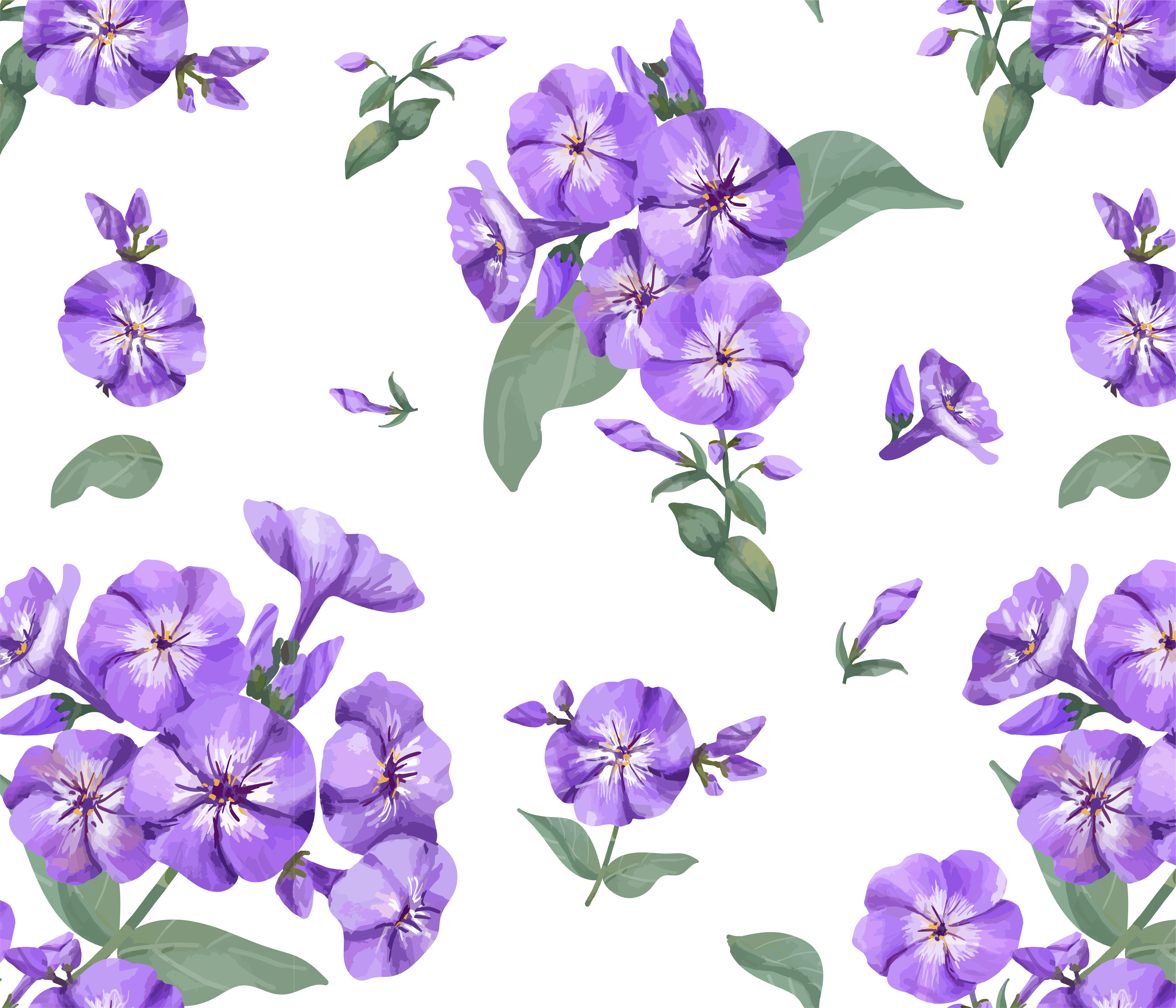 Фиолетовые цветы Рисованные
