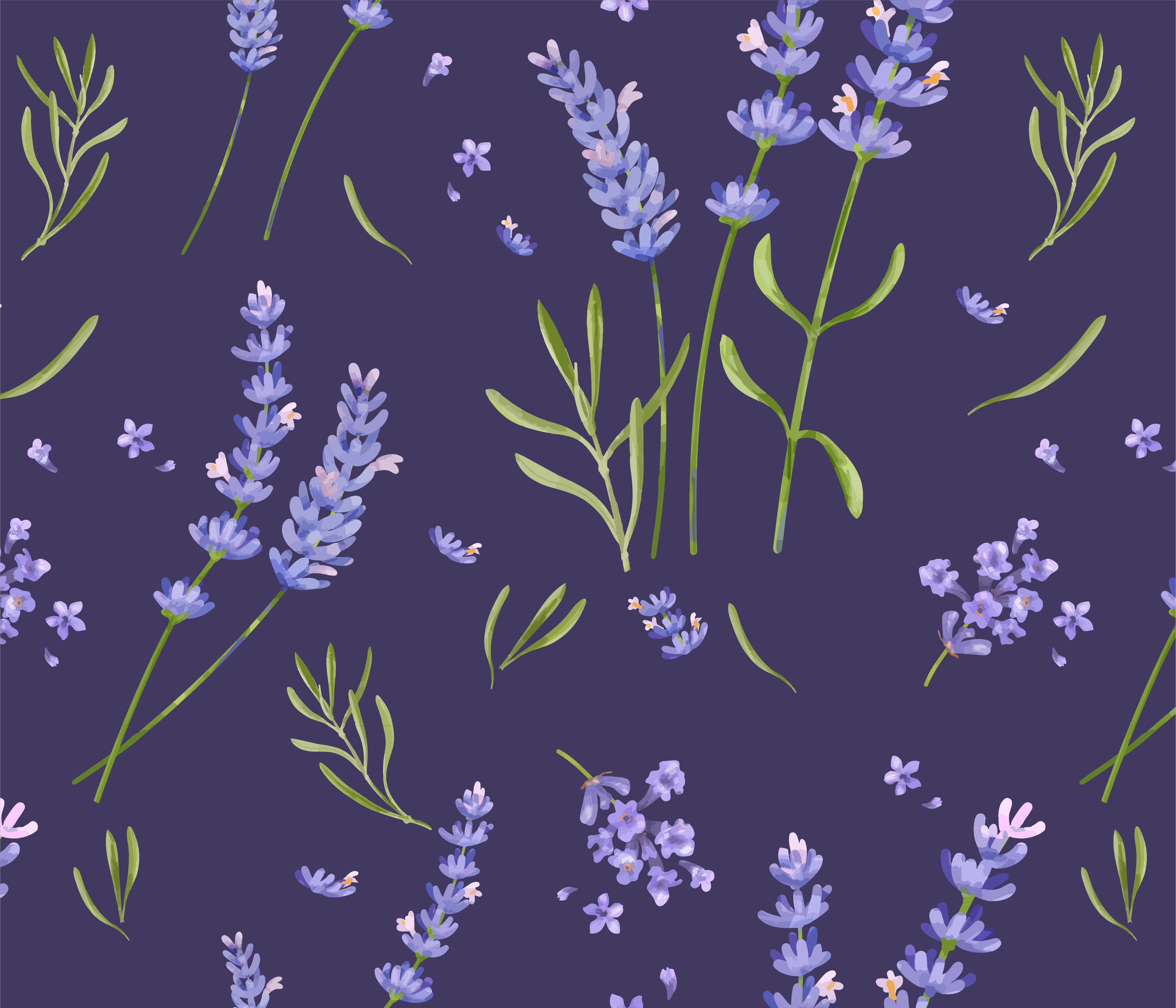 Download Hand drawn lavender flower pattern - Download Free Vectors ...