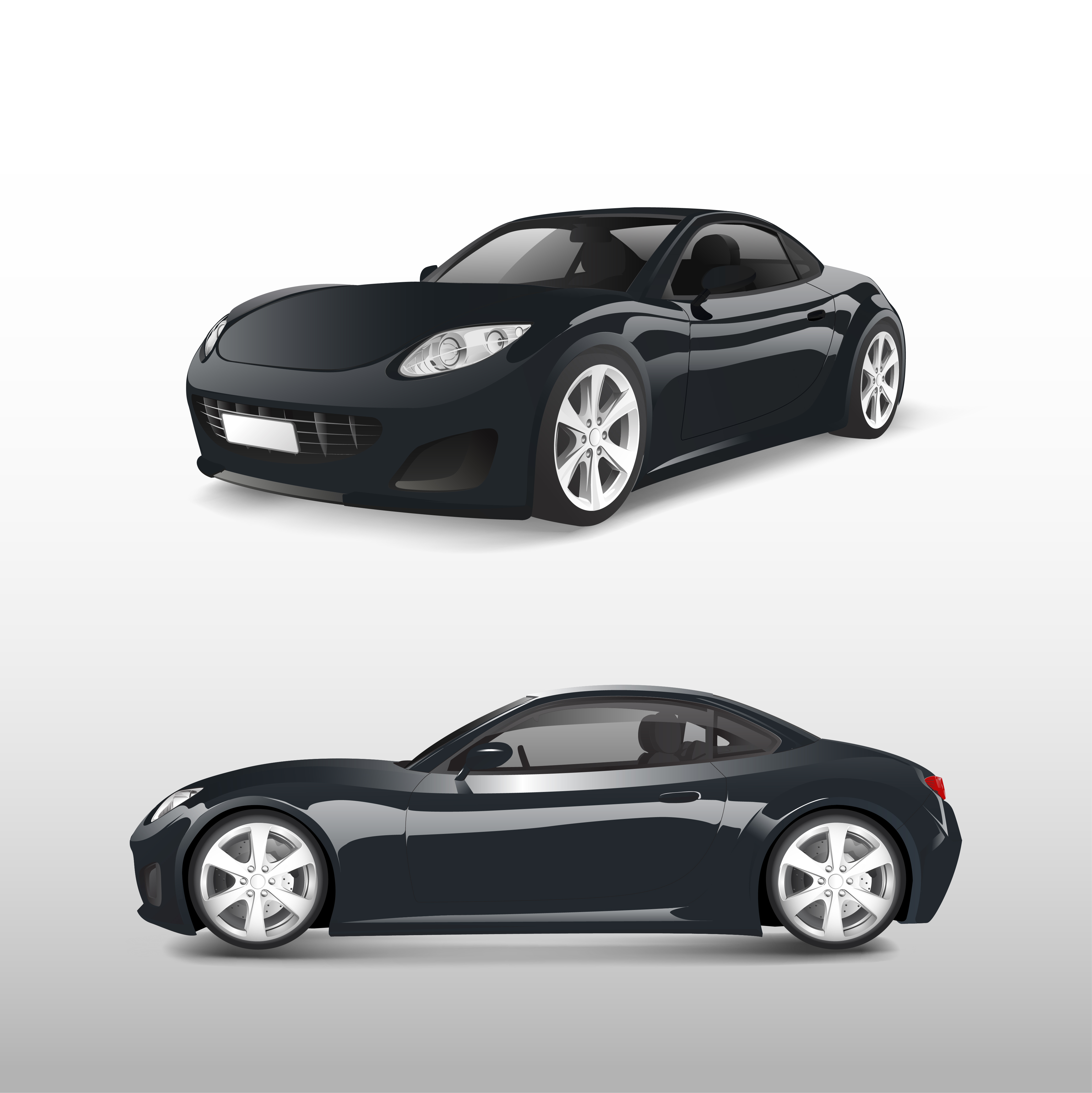 Black sports car isolated on white vector - Download Free Vectors