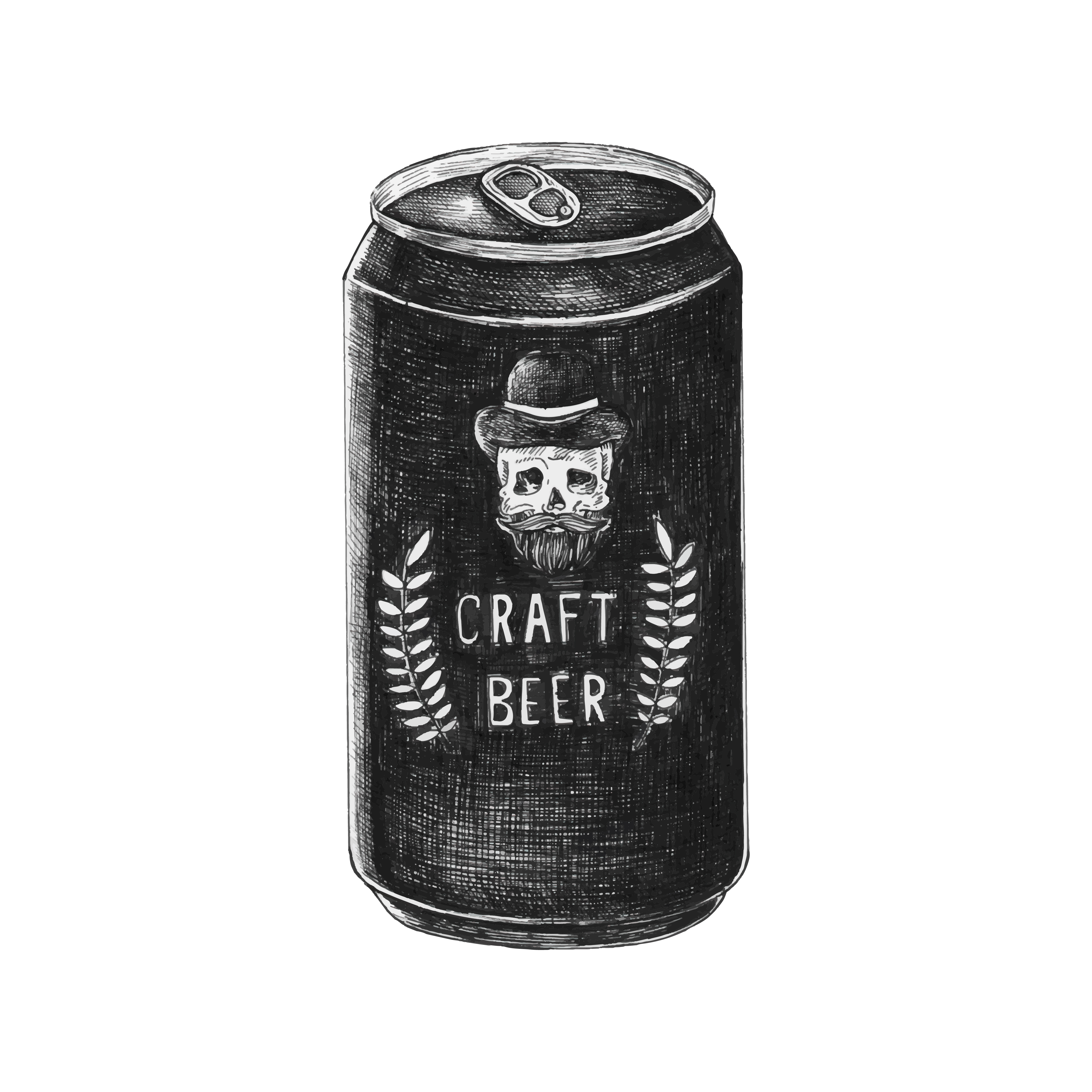 Hand-drawn craft beer can - Download Free Vectors, Clipart Graphics