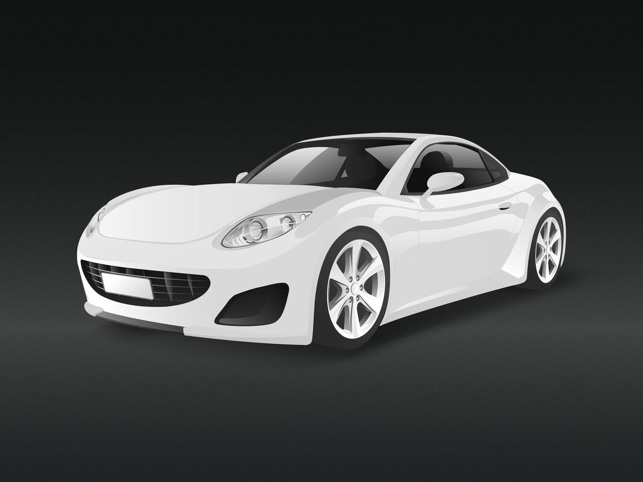 White sports car in a black background vector - Download Free Vectors ...
