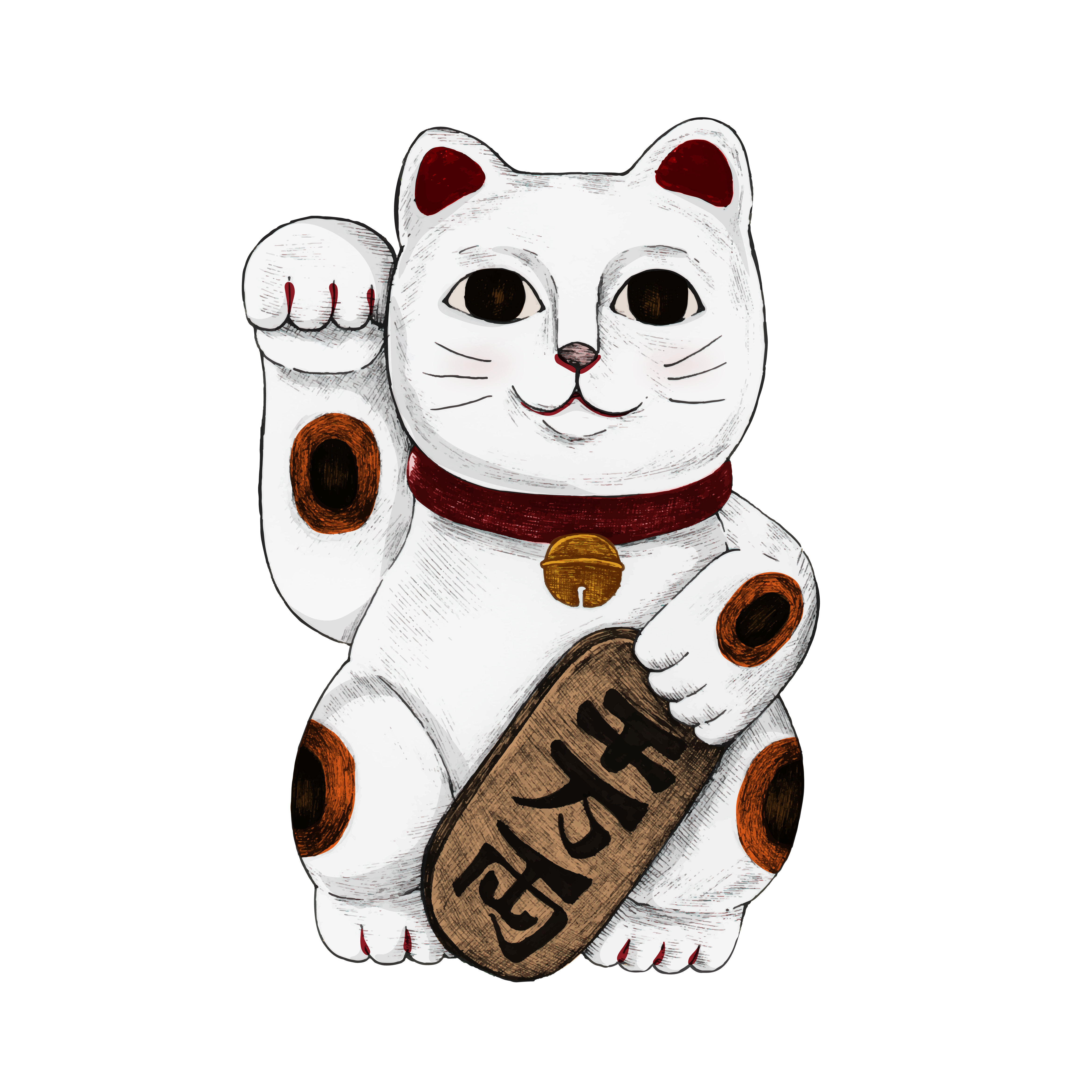 Illustration of Japanese lucky cat  Download Free Vectors 