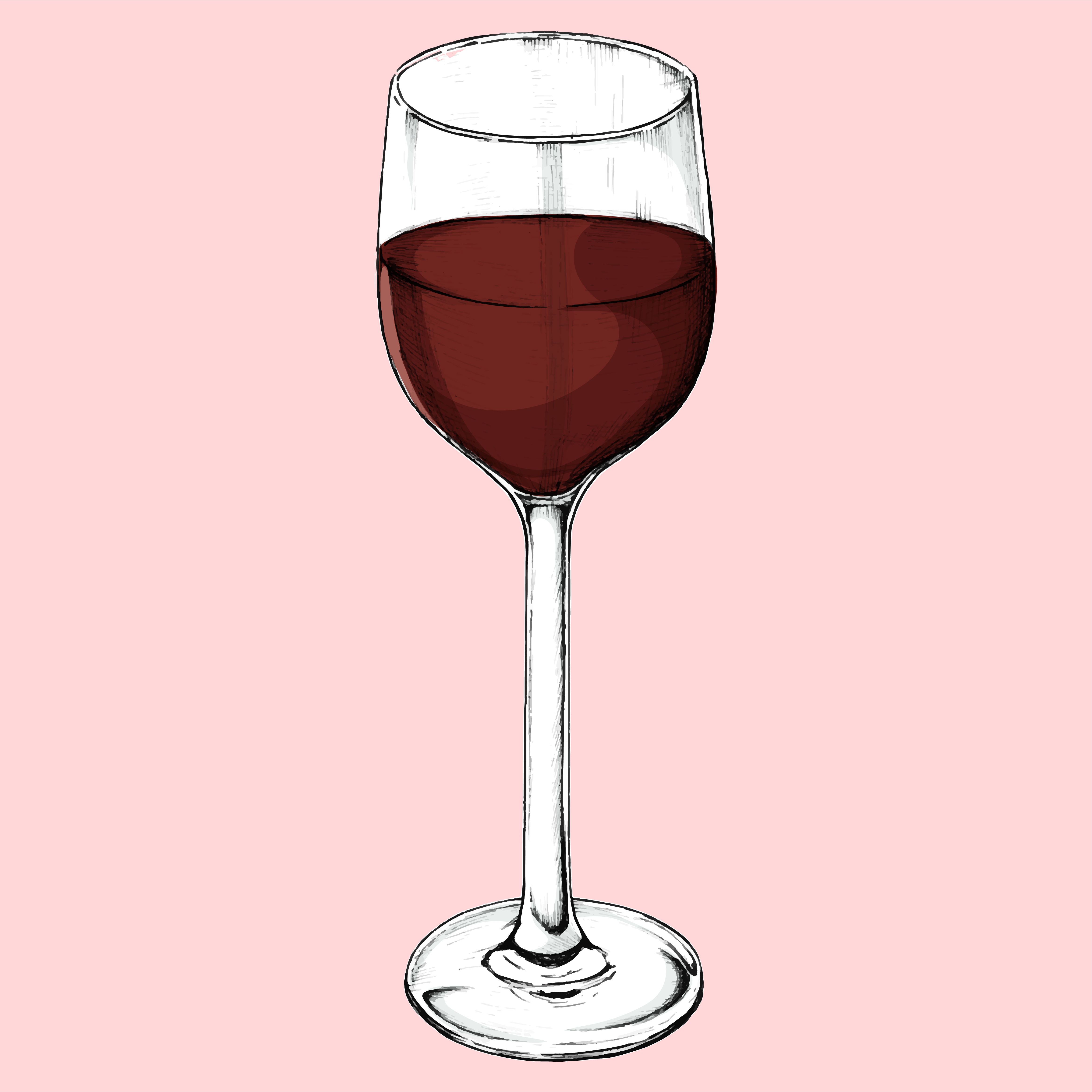 Download Hand drawn red wine glass - Download Free Vectors, Clipart Graphics & Vector Art