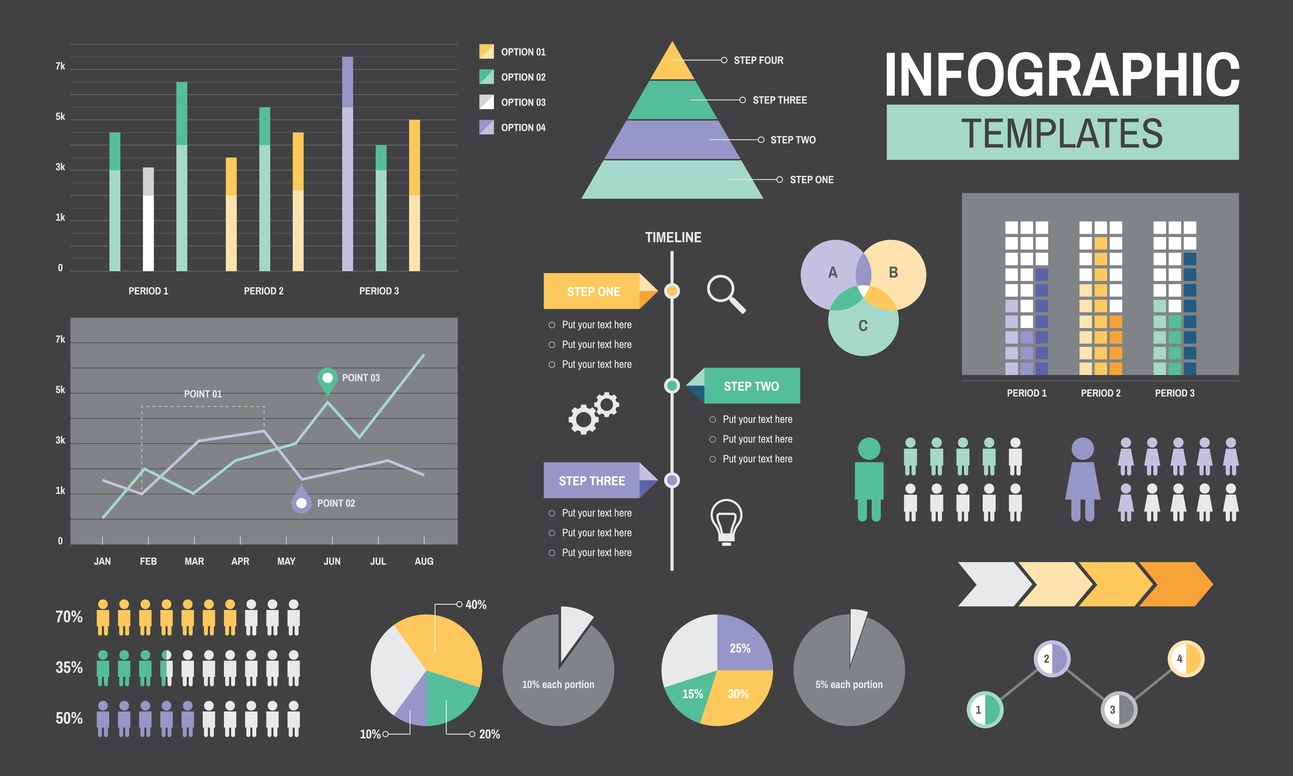 Infographic Templates Progress Analysis Charts Graph Illustration 