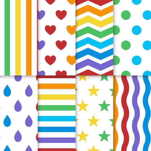 Collection Of Colorful Seamless Design Patterns Vector Download