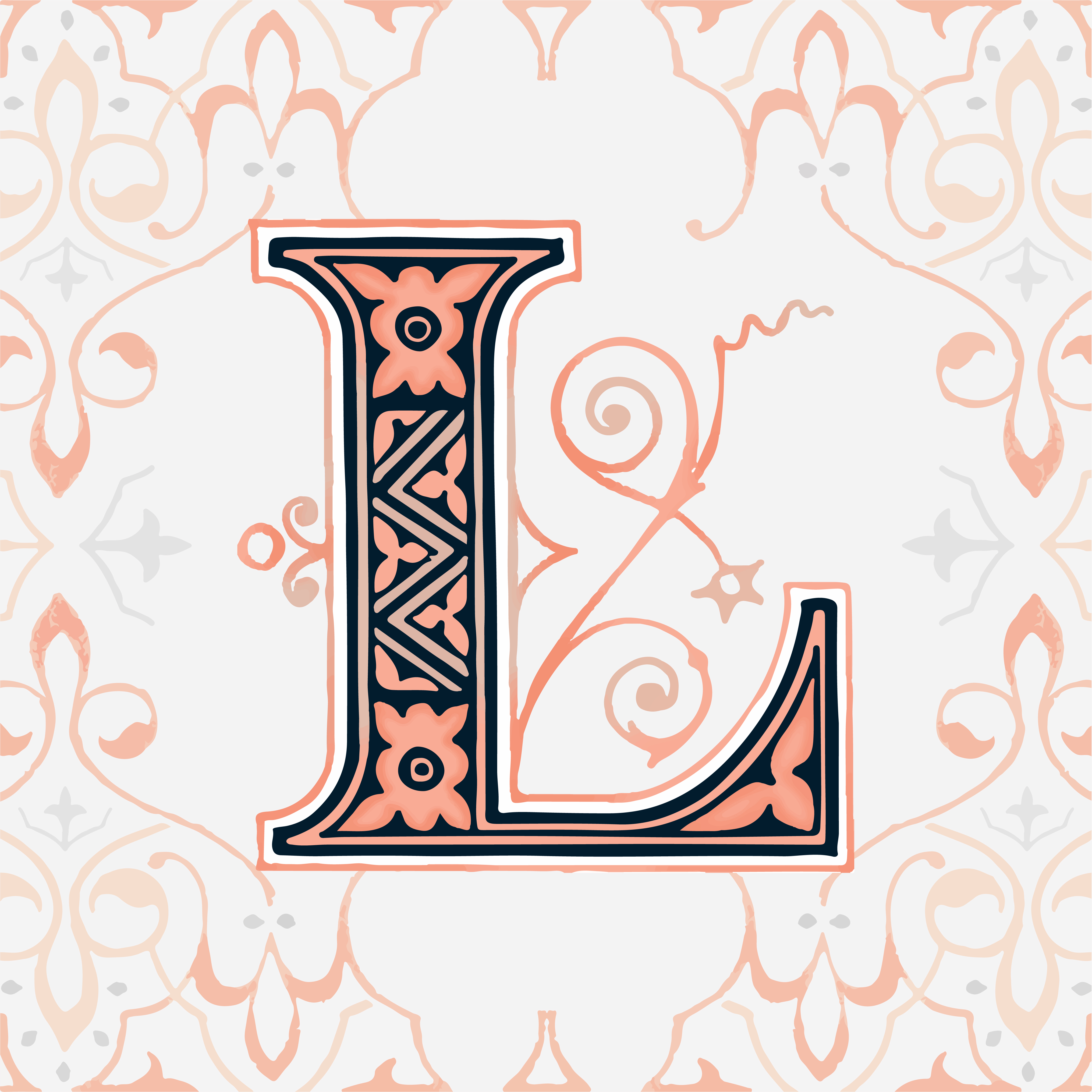 Capital letter L vintage typography style - Download Free Vectors