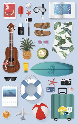 Illustration of summer packing stuff