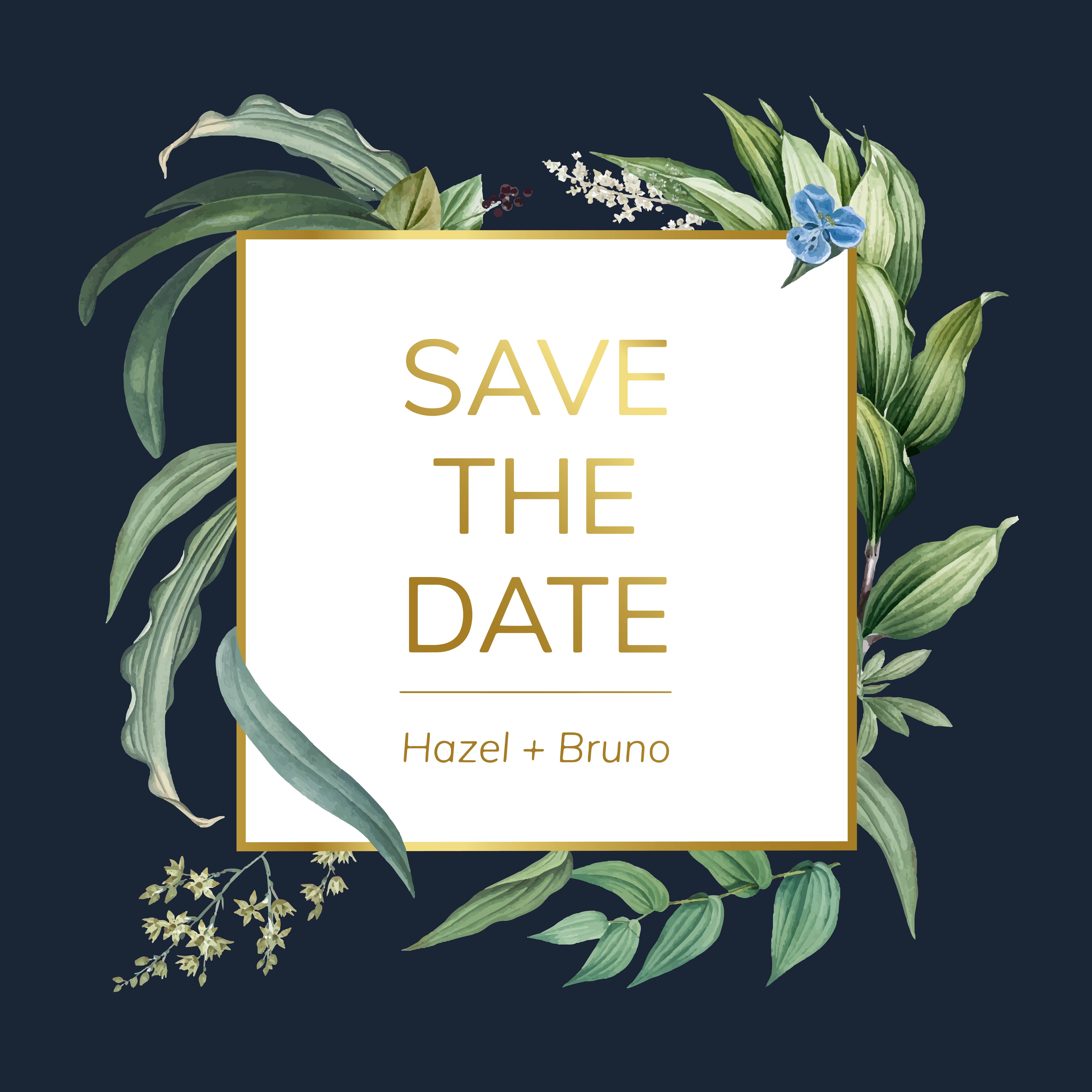 Floral wedding invitation design - Download Free Vectors, Clipart