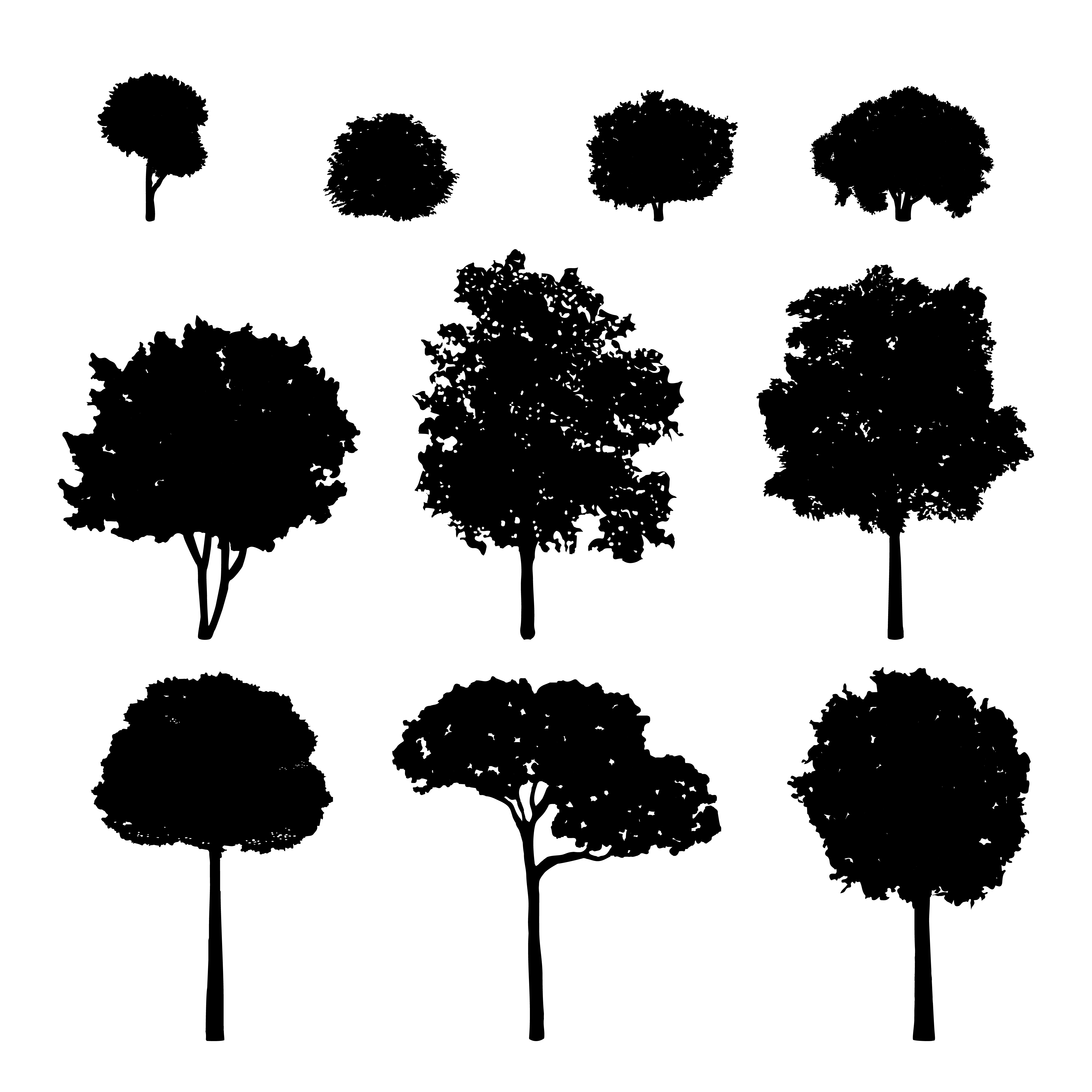 Download Collection of tree silhouettes vector - Download Free ...