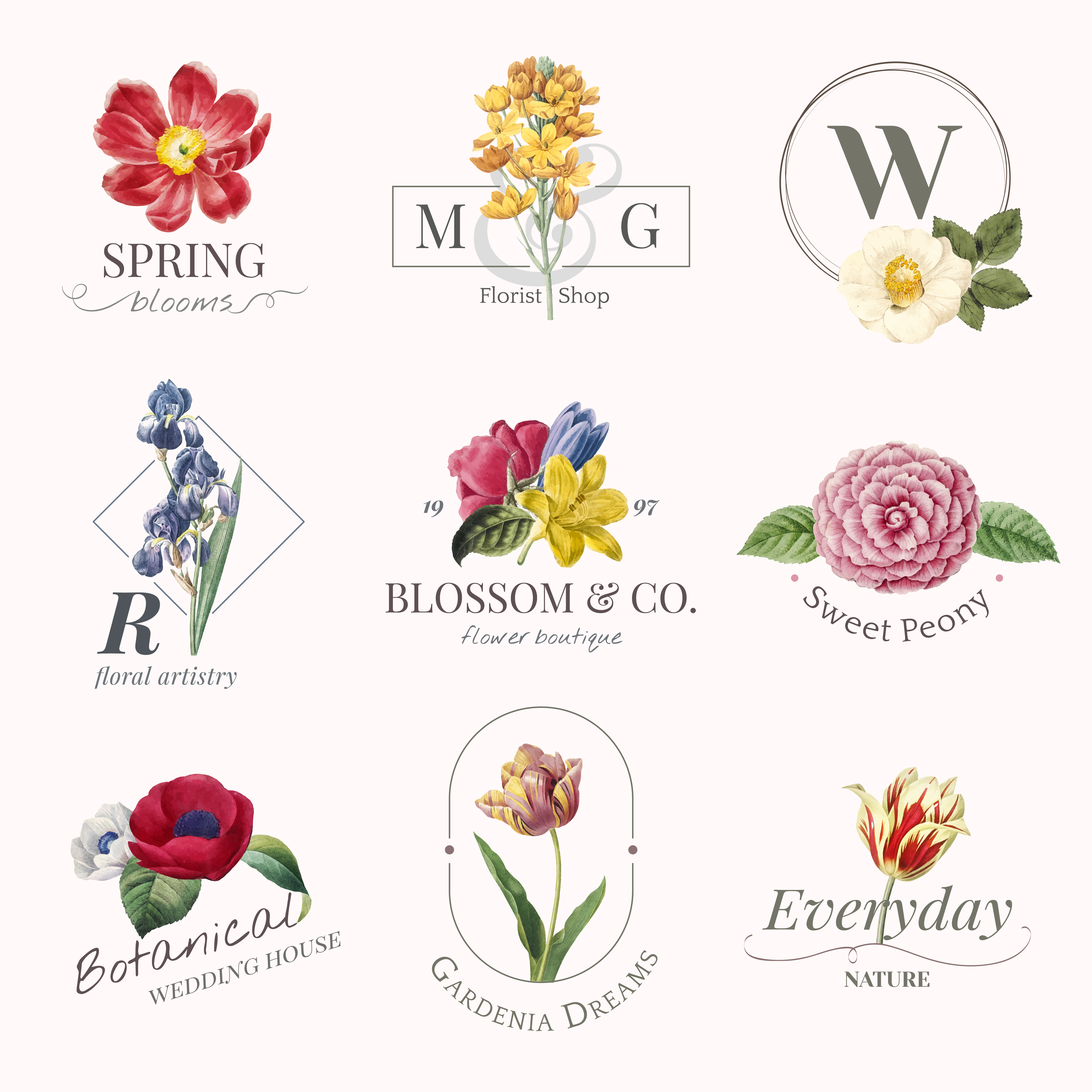 Cool Flower Logos