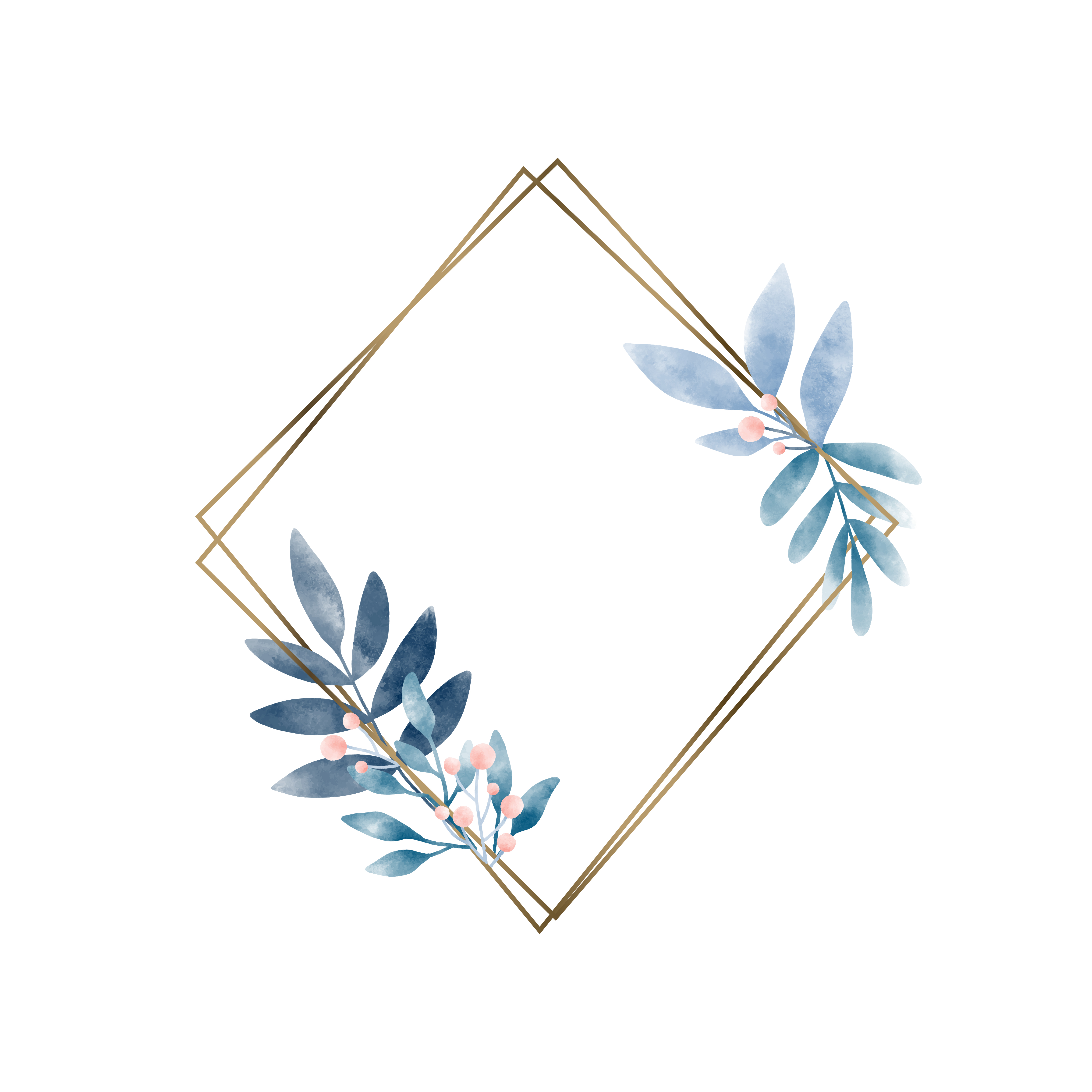 Download Geometric frame with leaves vector - Download Free Vectors ...