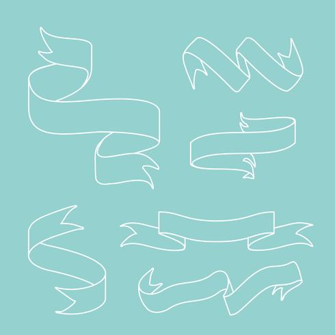 Ribbon Banners Doodle Style Set Vector Download Free Vectors