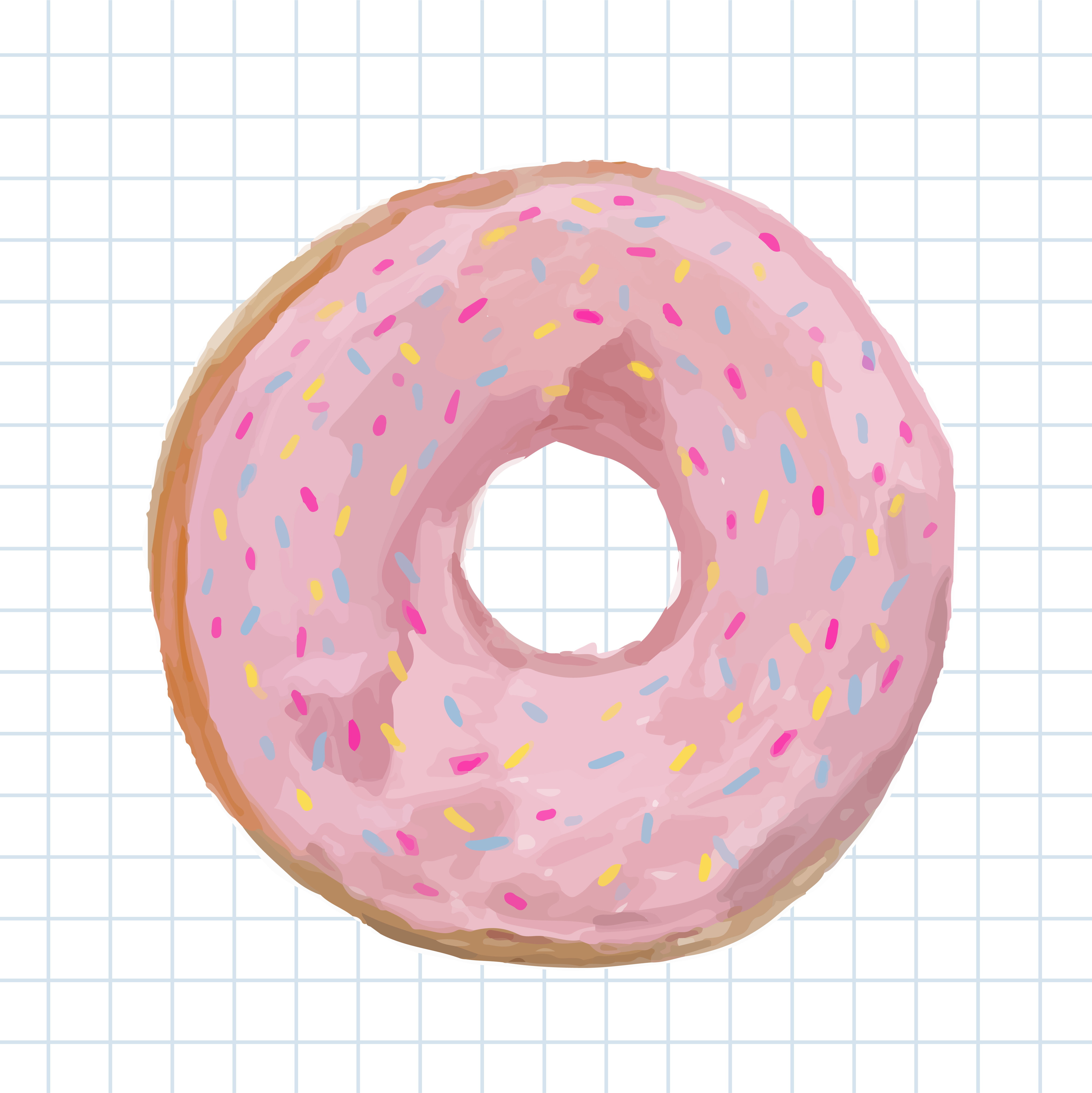 Hand drawn donut watercolor style - Download Free Vectors, Clipart