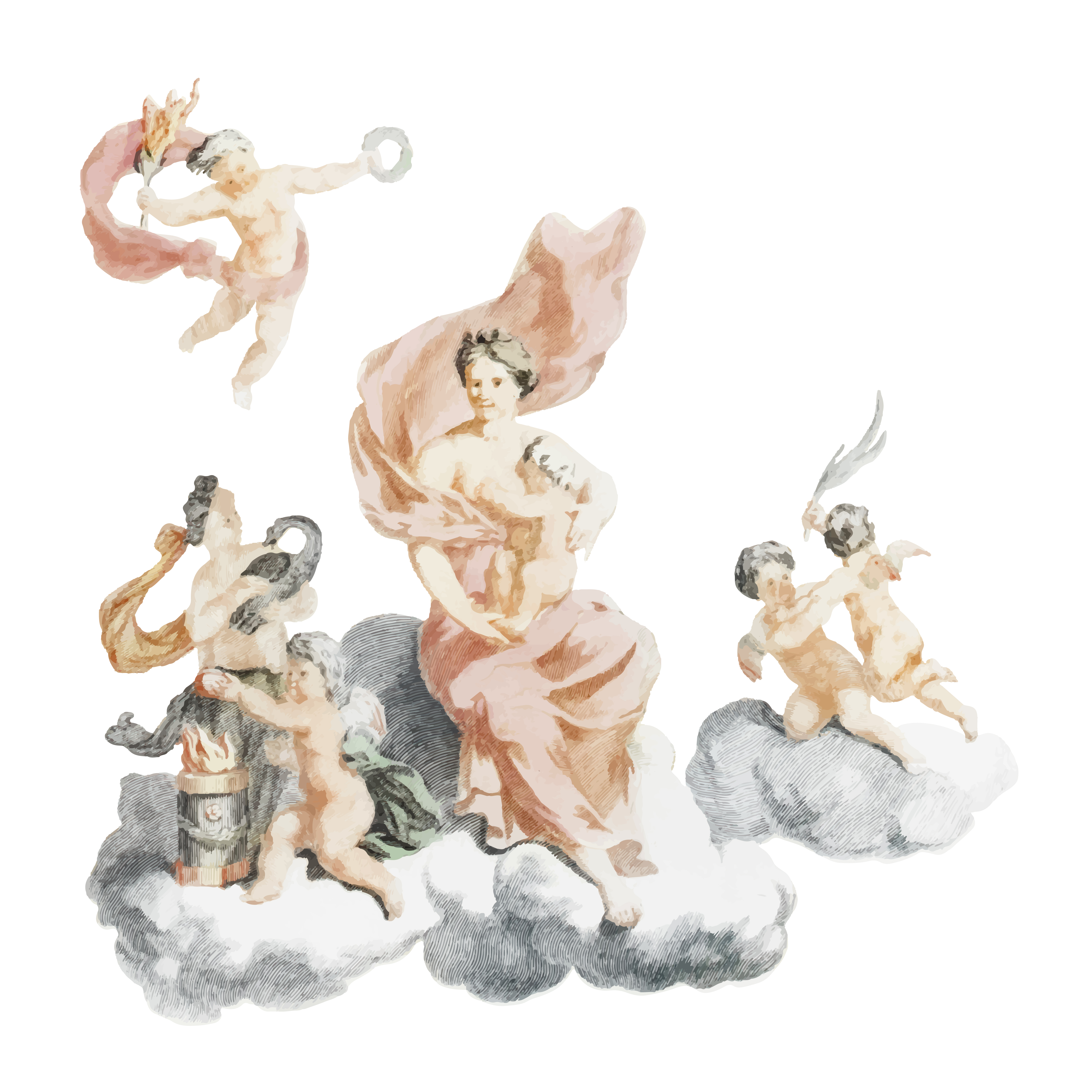 Vintage illustration of Hercules and Juno - Download Free ...