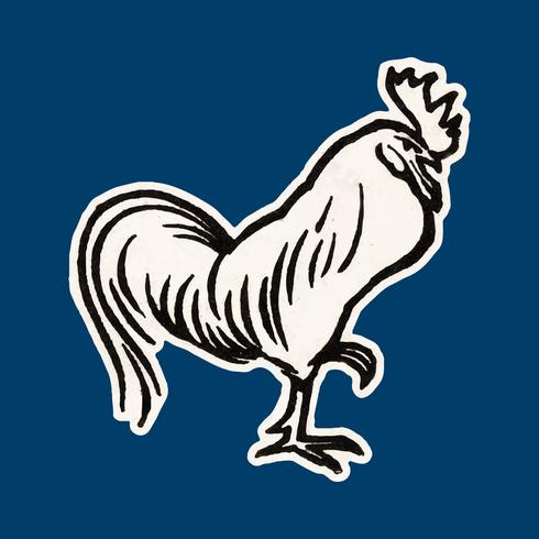 Rooster by Julie de Graag 1877-1924. Original from the Rijks Museum. Digitally enhanced by rawpixel. vector