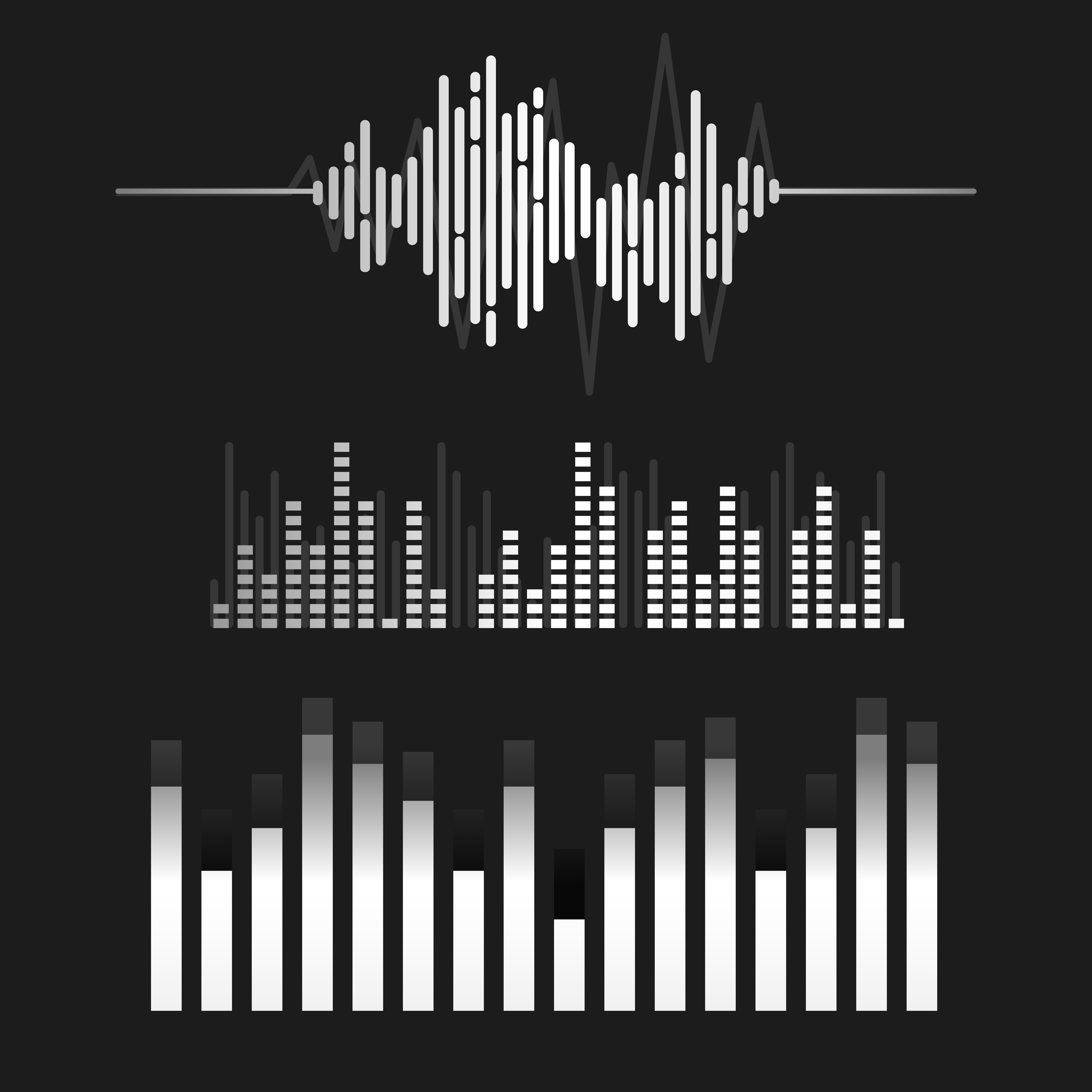 Sound wave equalizer vector design set Download Free Vectors, Clipart