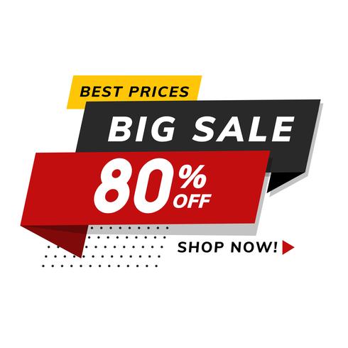 Big sale 80 off promotion shop advertisement vector