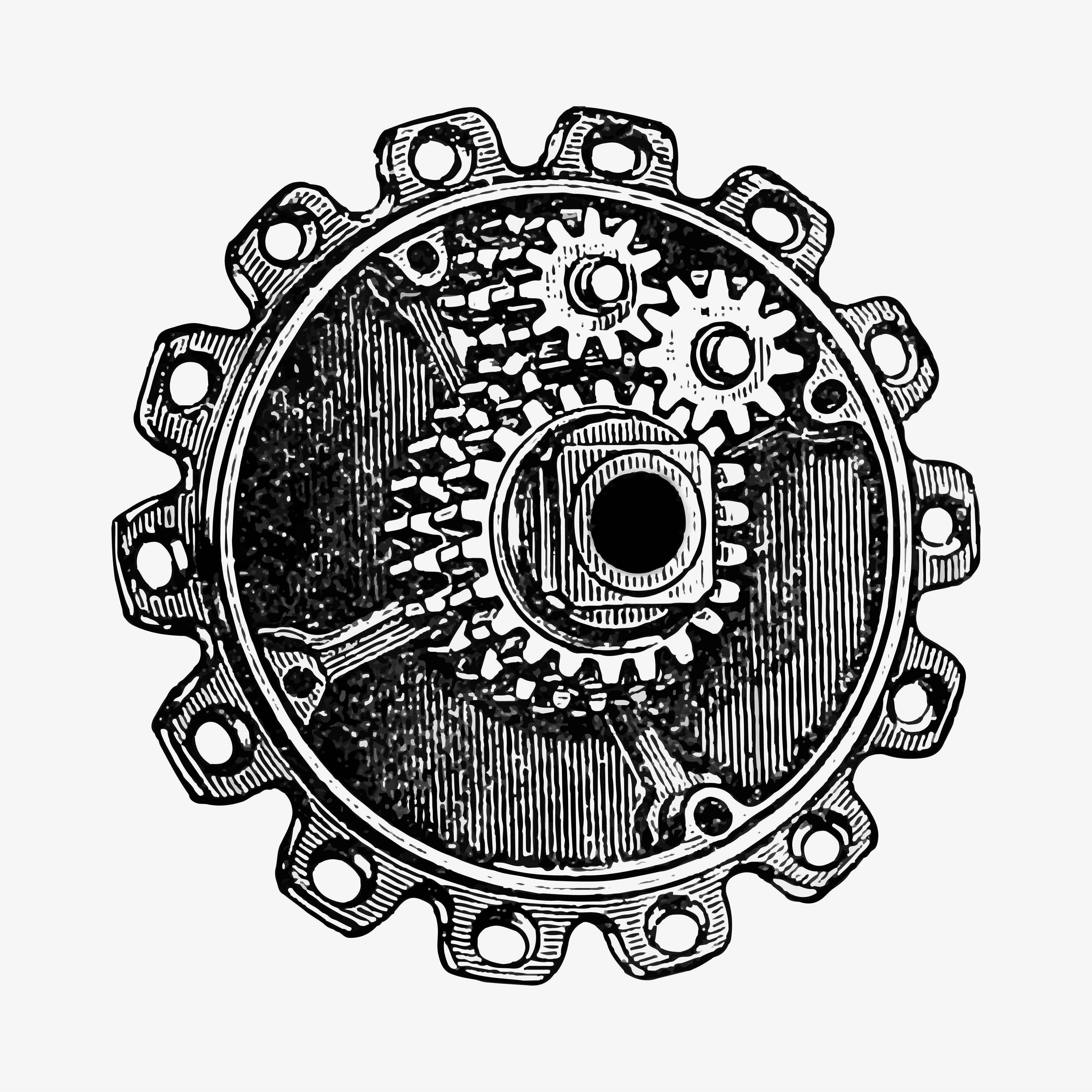 Gear cog in vintage style - Download Free Vectors, Clipart Graphics