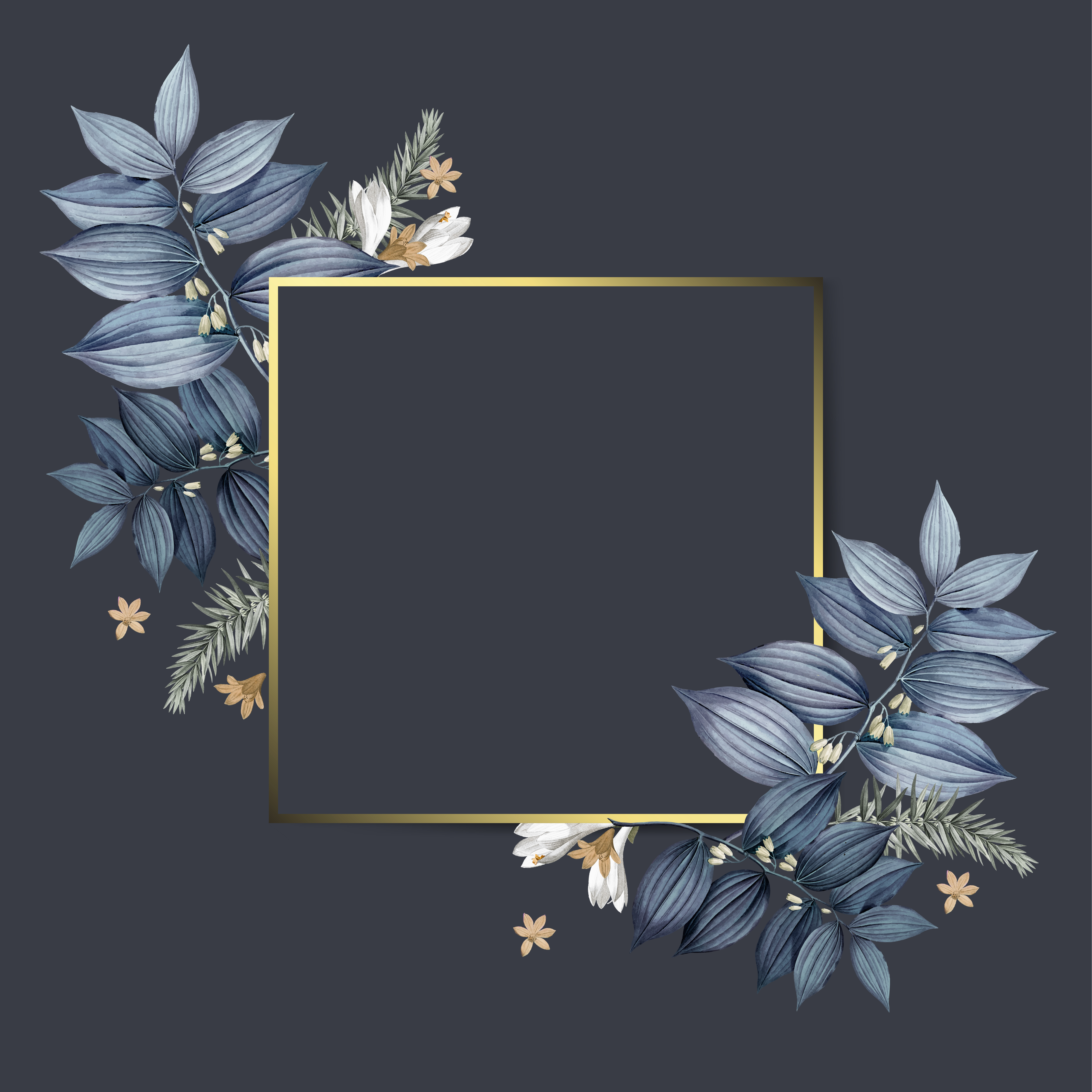 Empty floral frame design  vector Download Free Vectors 