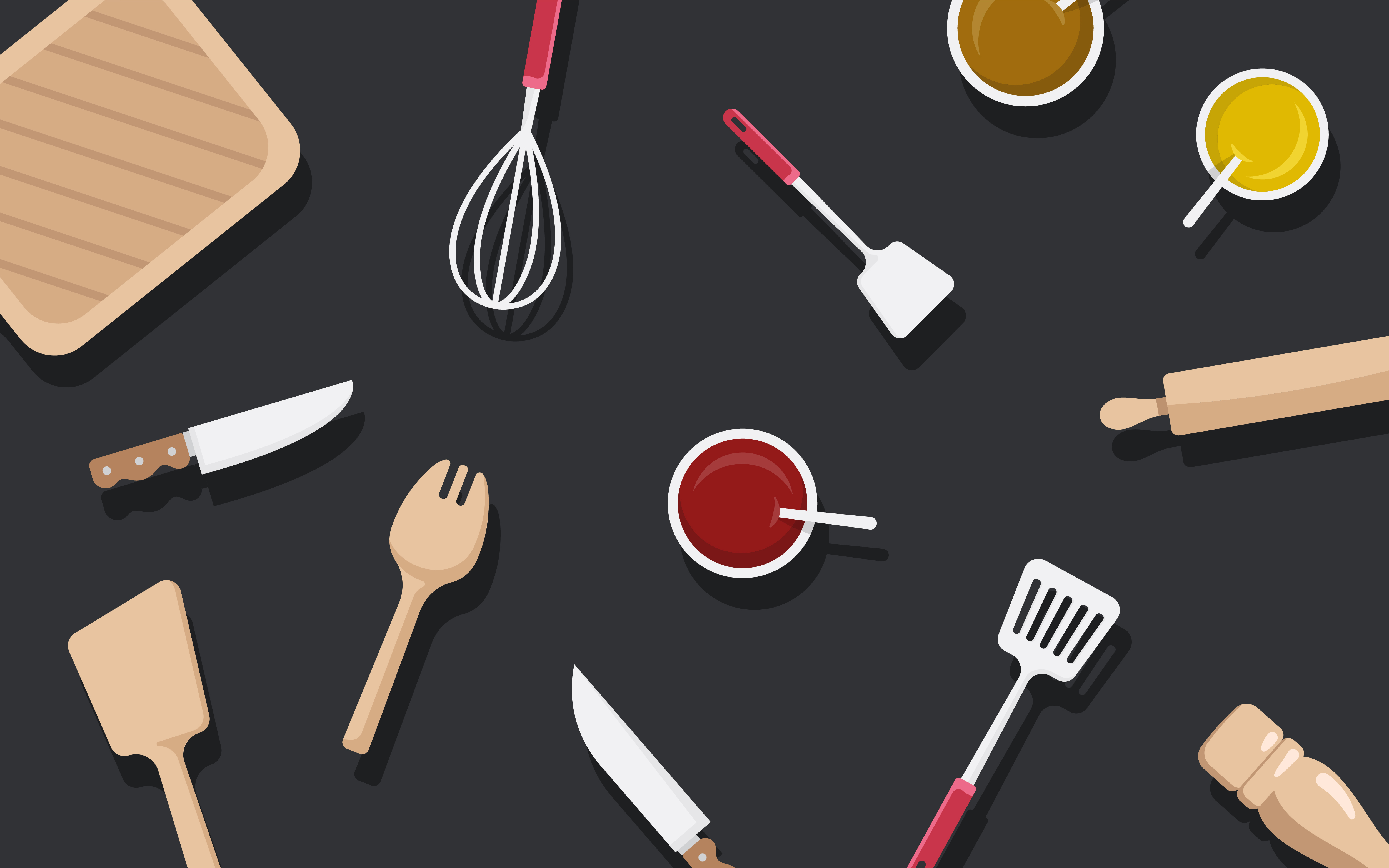 graphic design kitchen utensils