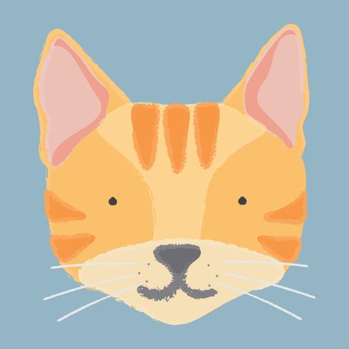 Ilustración de la cabeza de un gato vector