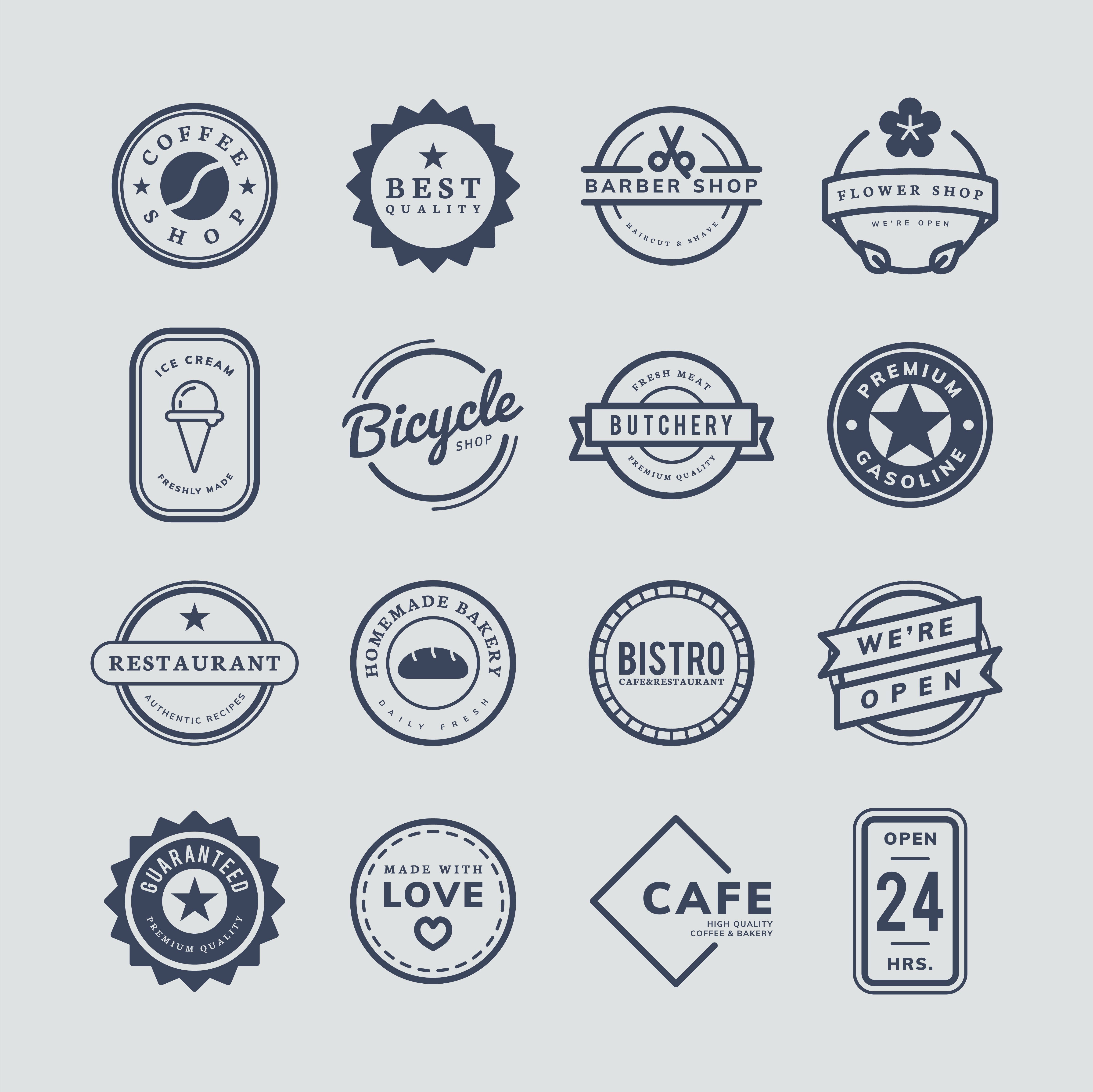Collection of logo and badge vectors Download Free Vectors, Clipart