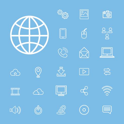 Illustration of technology icons set - Download Free Vectors, Clipart