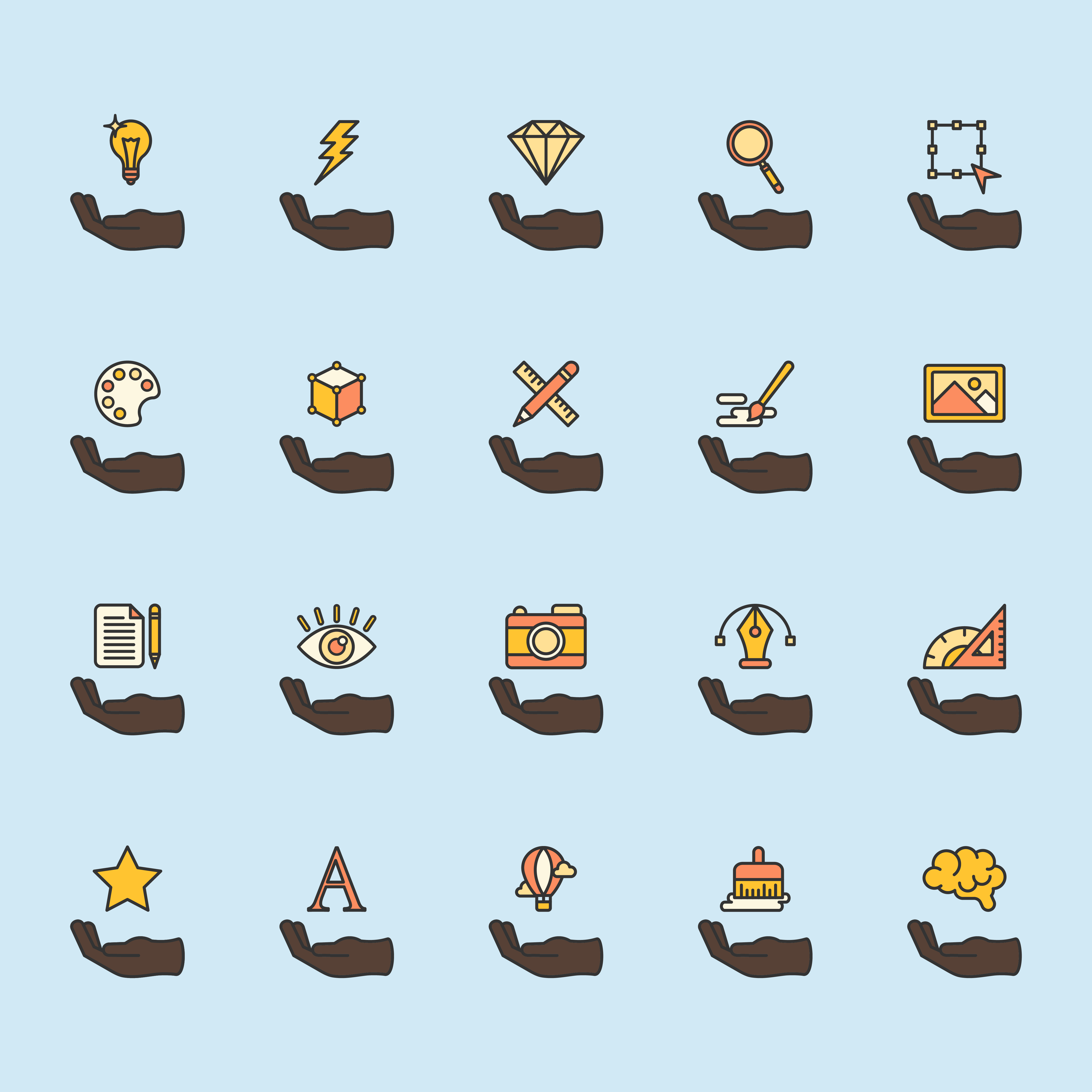 Illustration of graphic design icons set Download Free Vectors