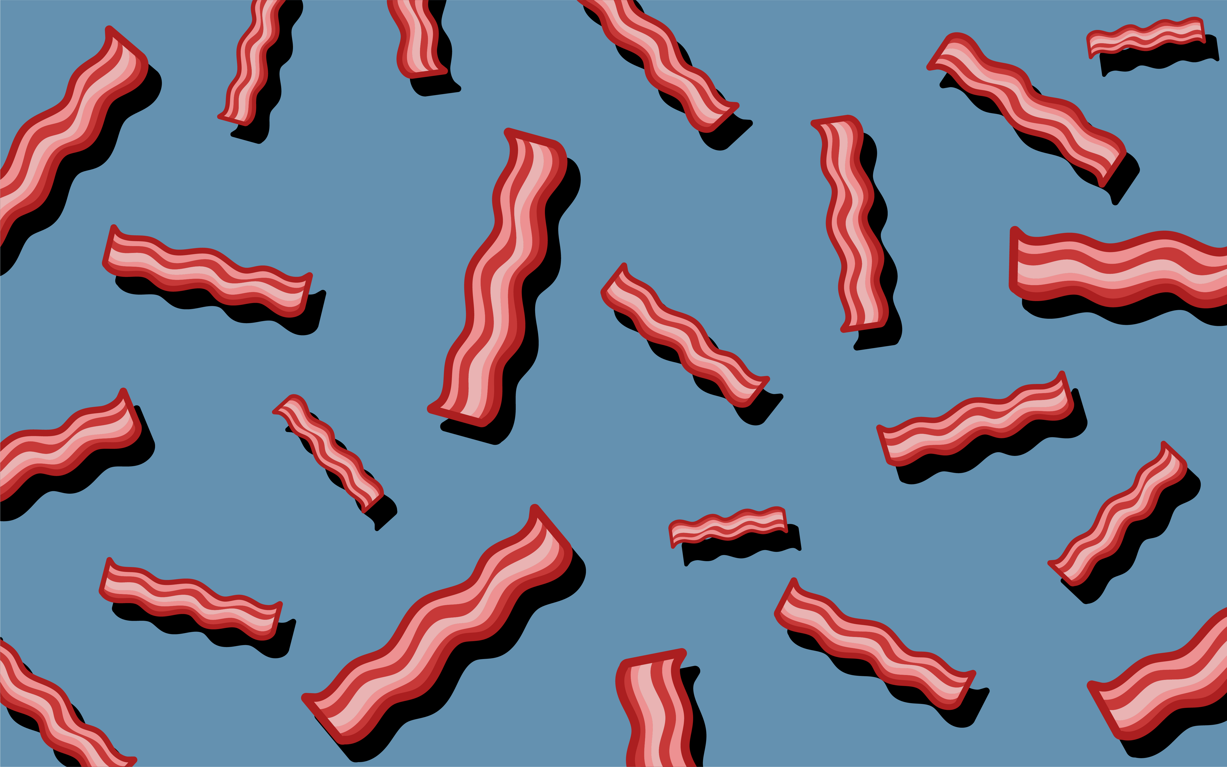 Bacon pattern food wallpaper illustration Download Free Vectors