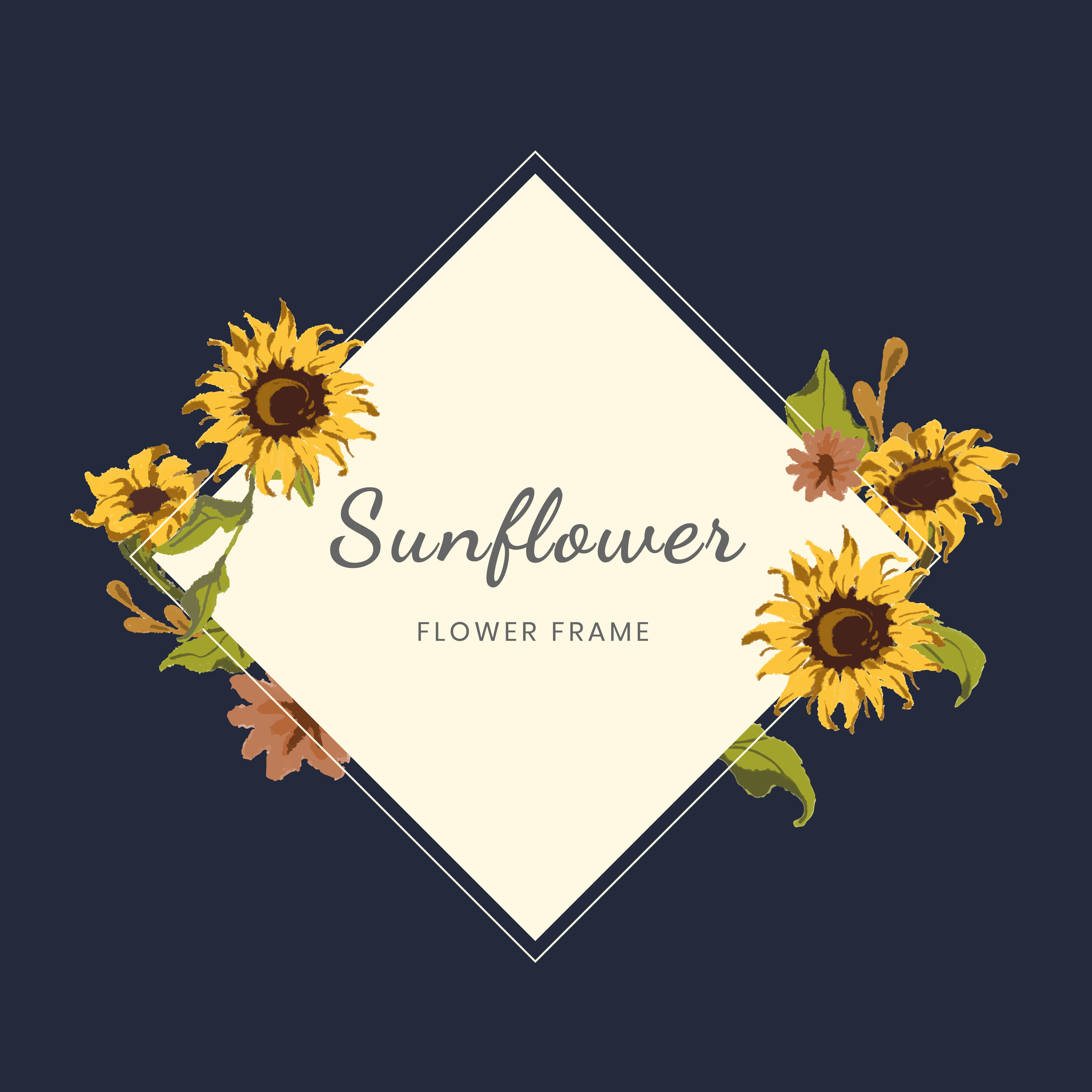 Free SVG Sunflower Floral Wreath Svg 21197+ DXF Include