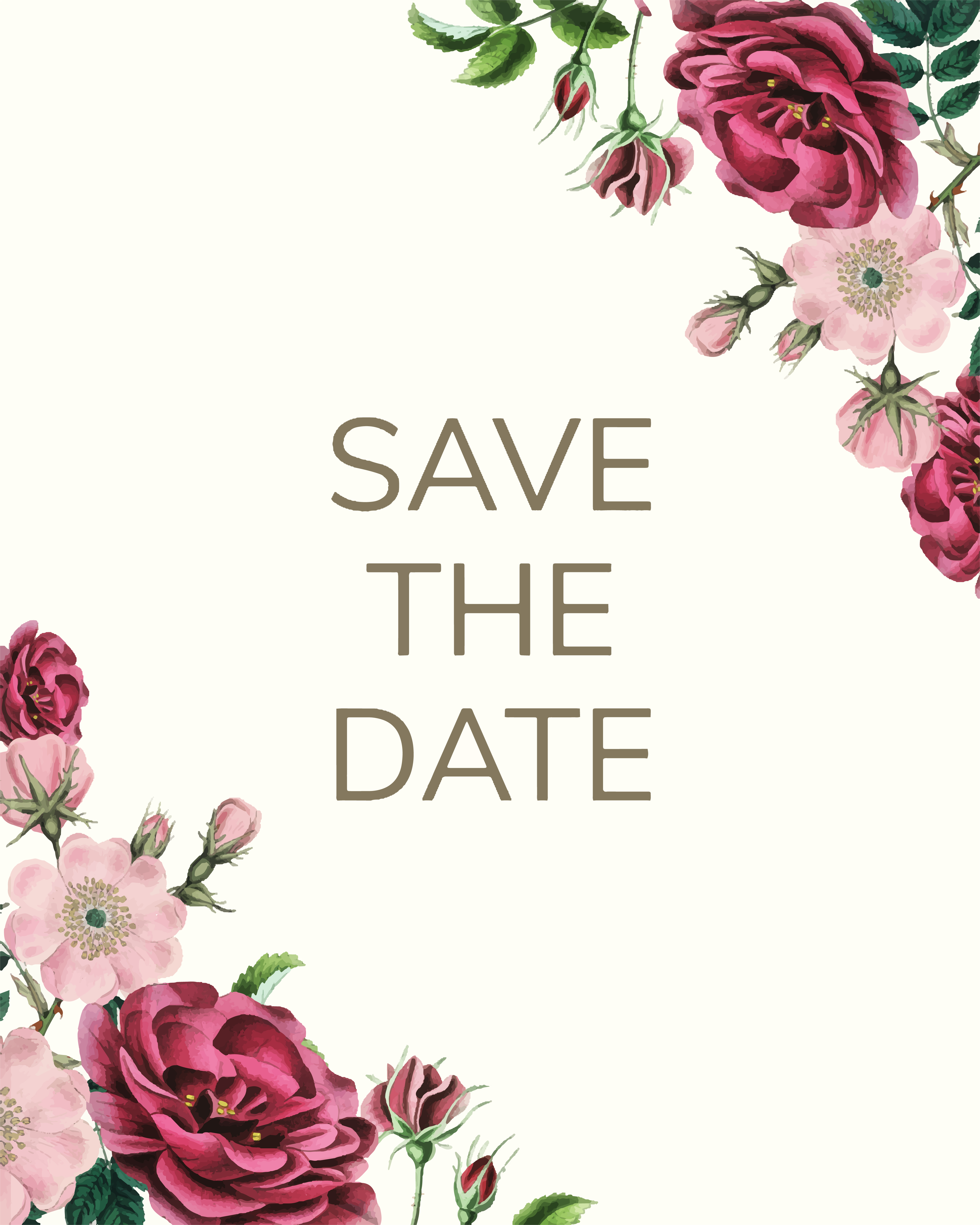 Download Save the date with floral design vector - Download Free ...