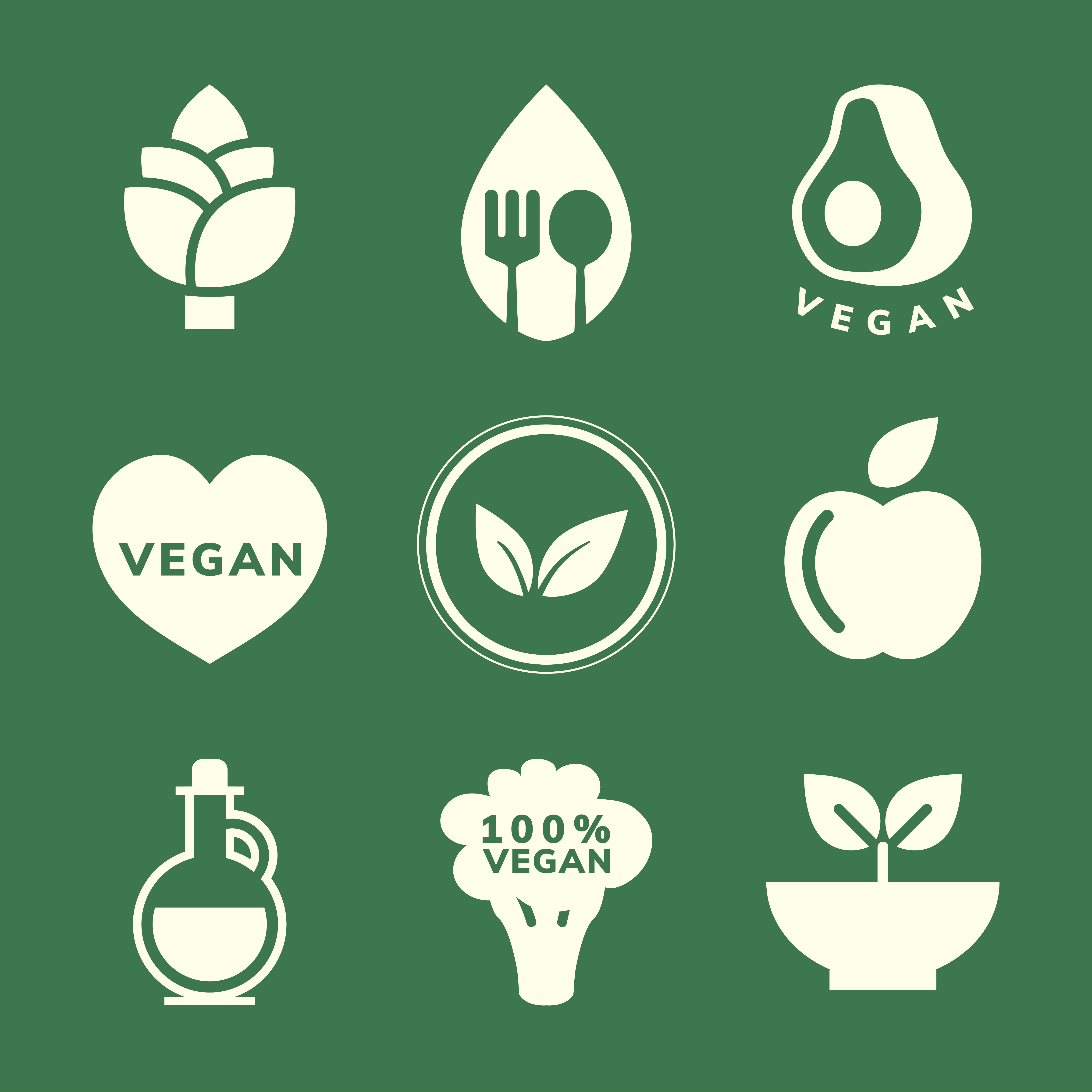 Collection of vegan icon vectors Download Free Vectors, Clipart