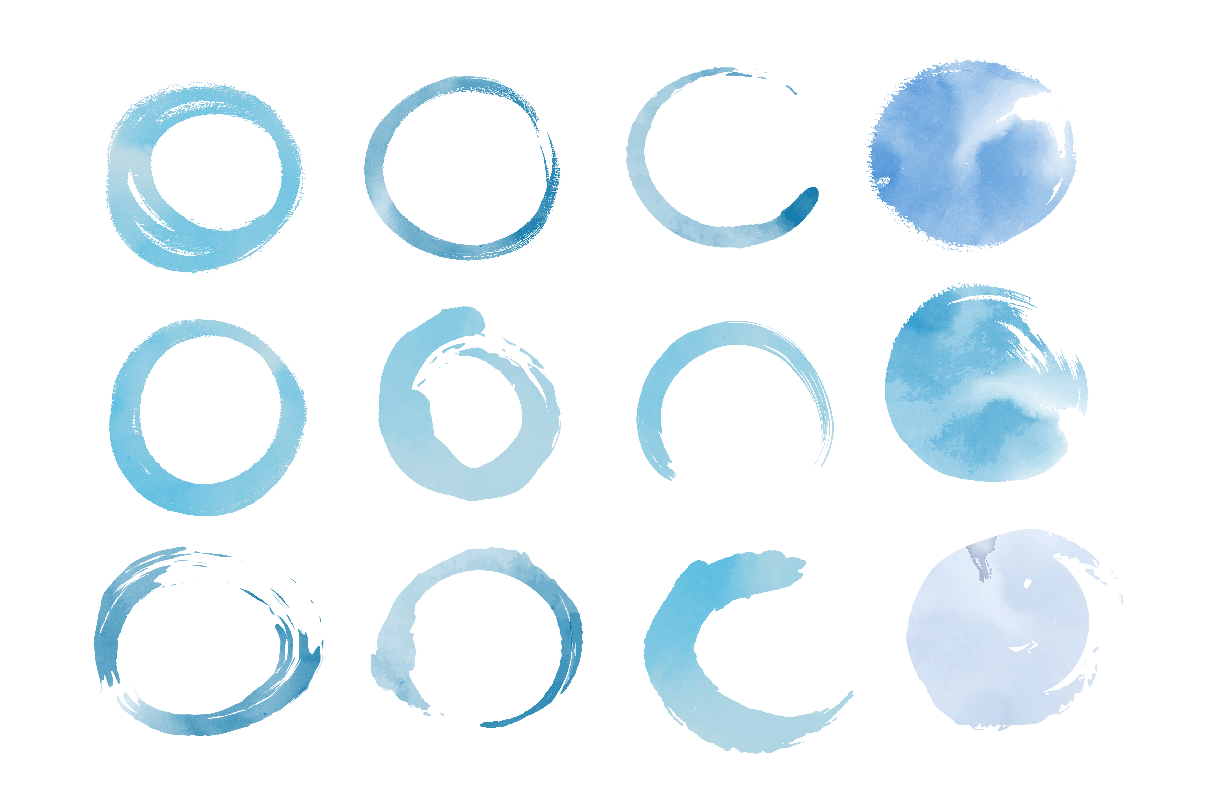 Blue watercolor set - Download Free Vectors, Clipart Graphics & Vector Art