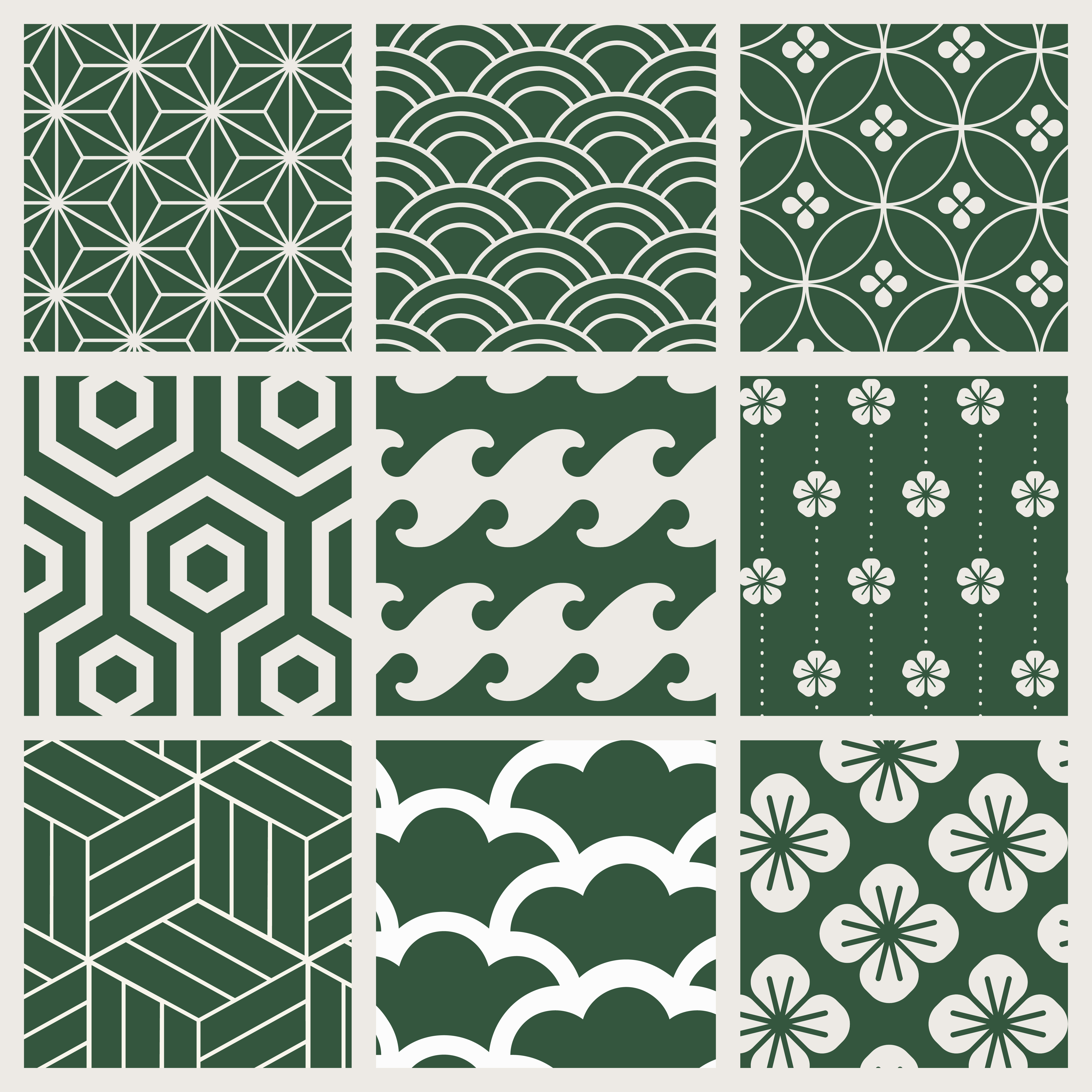 Download Japanese-inspired pattern vector set - Download Free ...