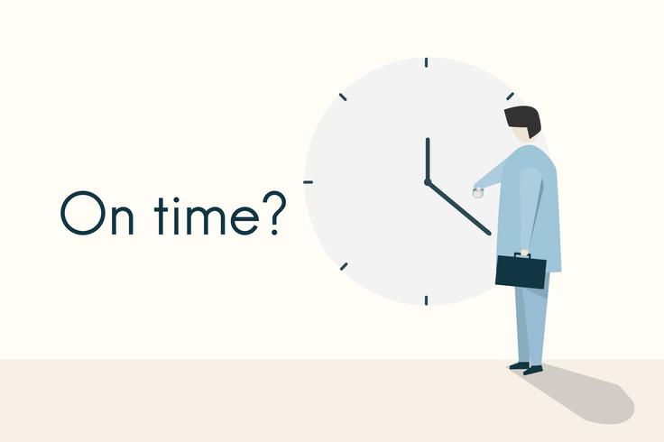 Ilustración del concepto &quot;¿A tiempo?&quot; vector