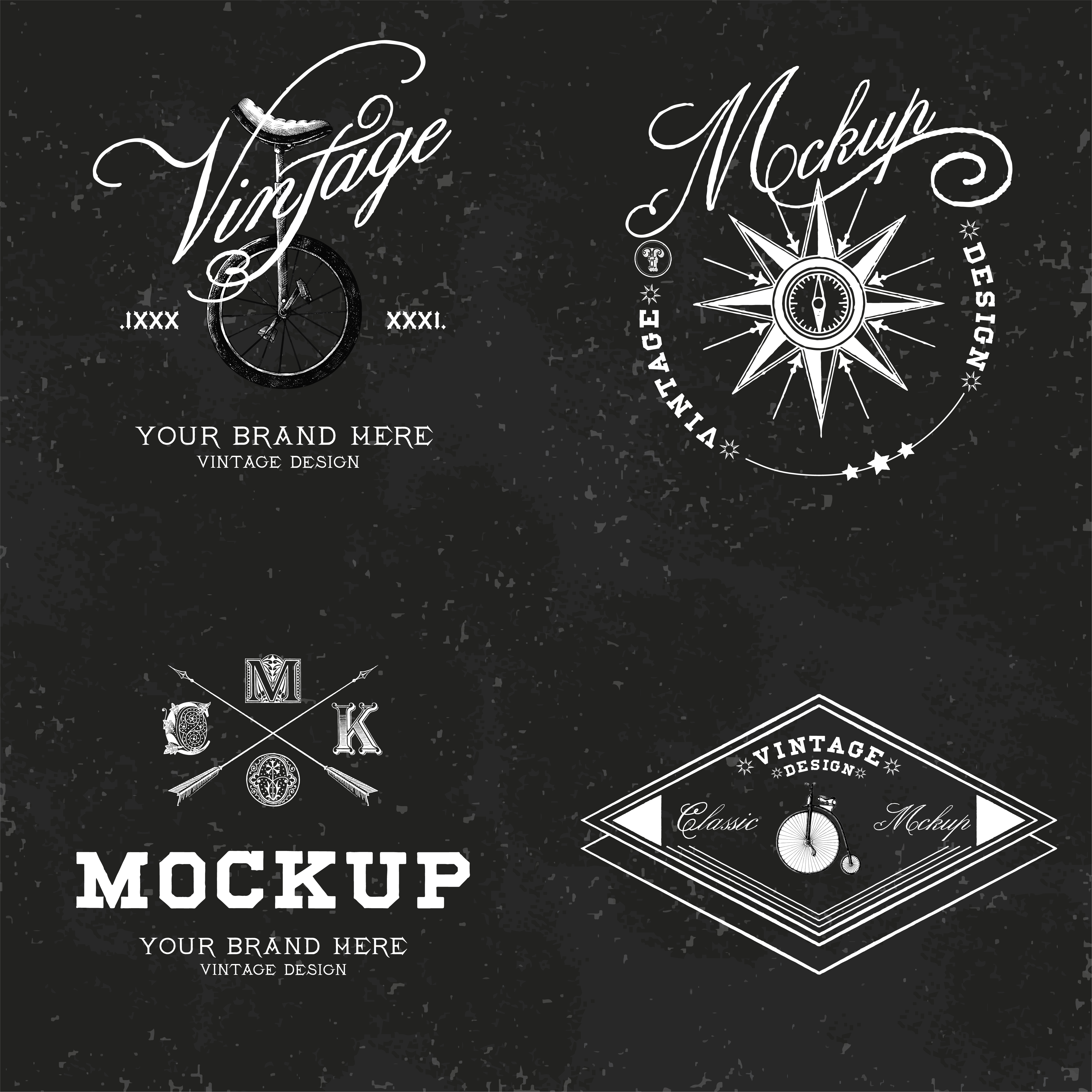 Download Set of vintage mockup logo design vector - Download Free ...