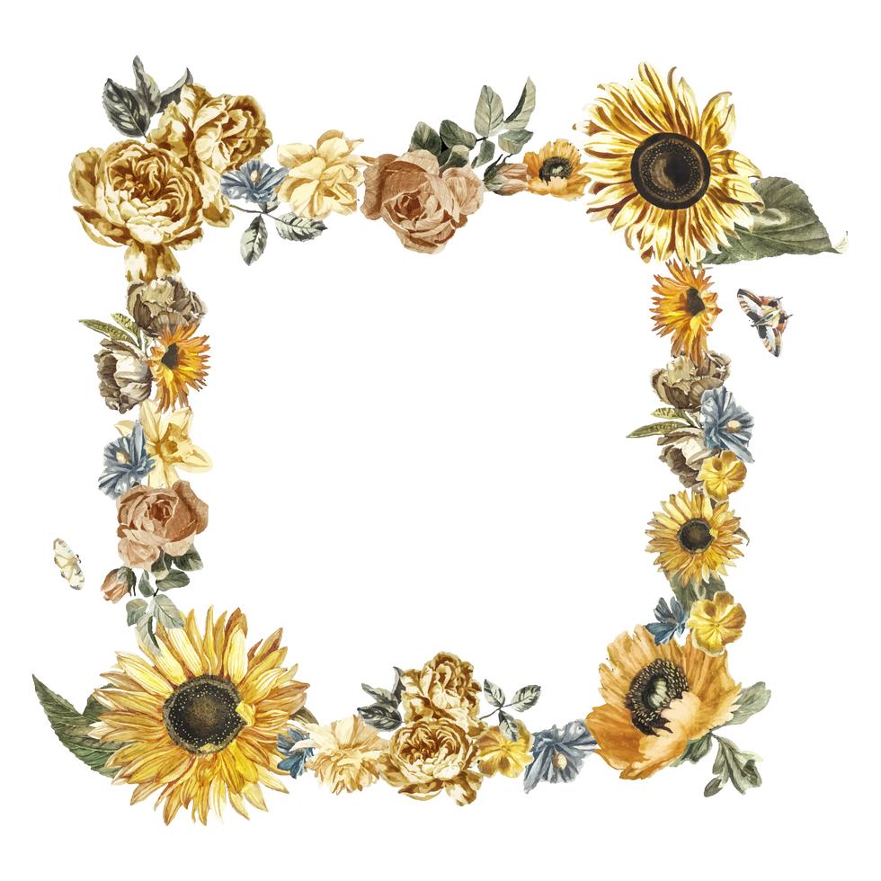 Vintage illustration of a frame made by flowers - Download Free Vectors