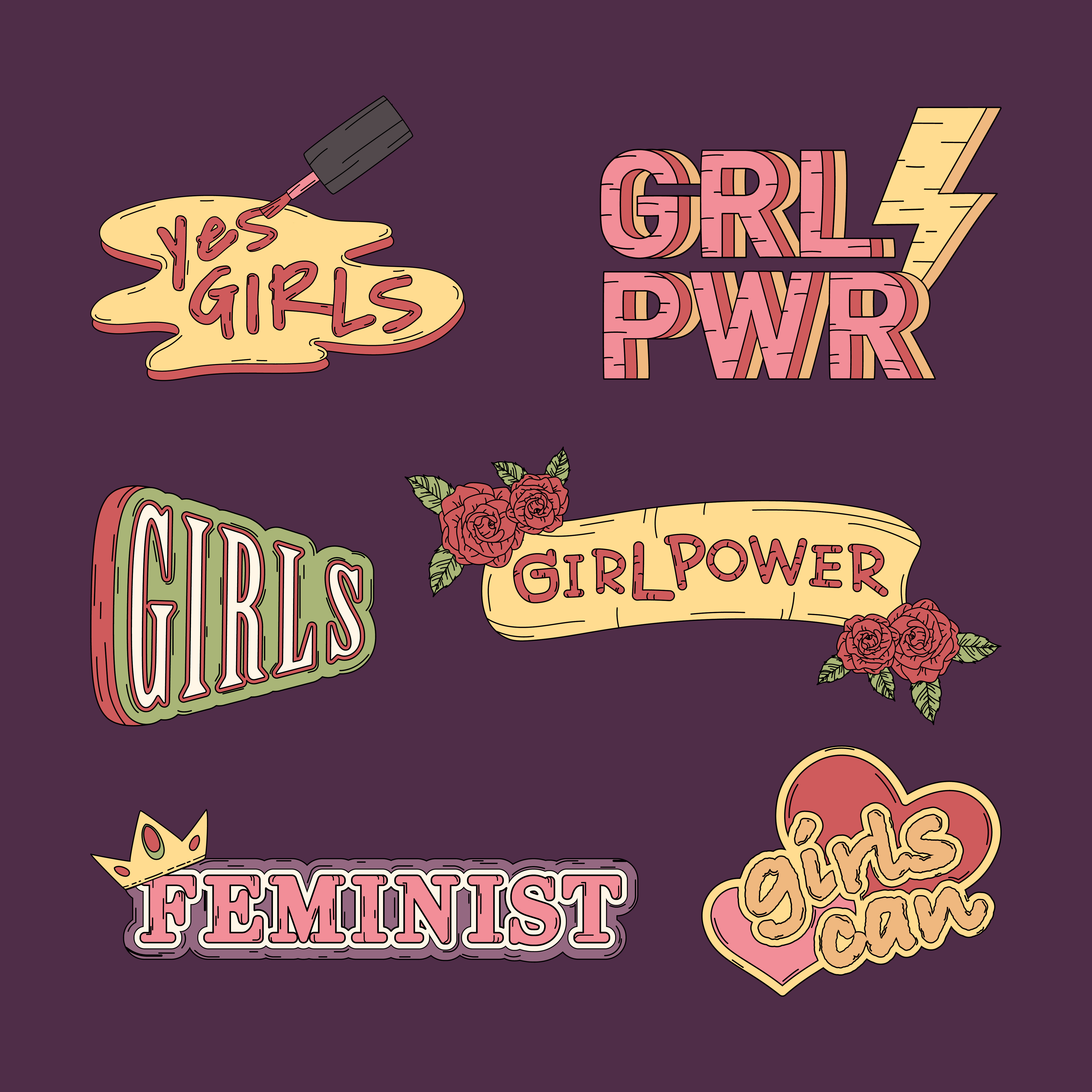 Download Collection of girl power vectors - Download Free Vectors ...