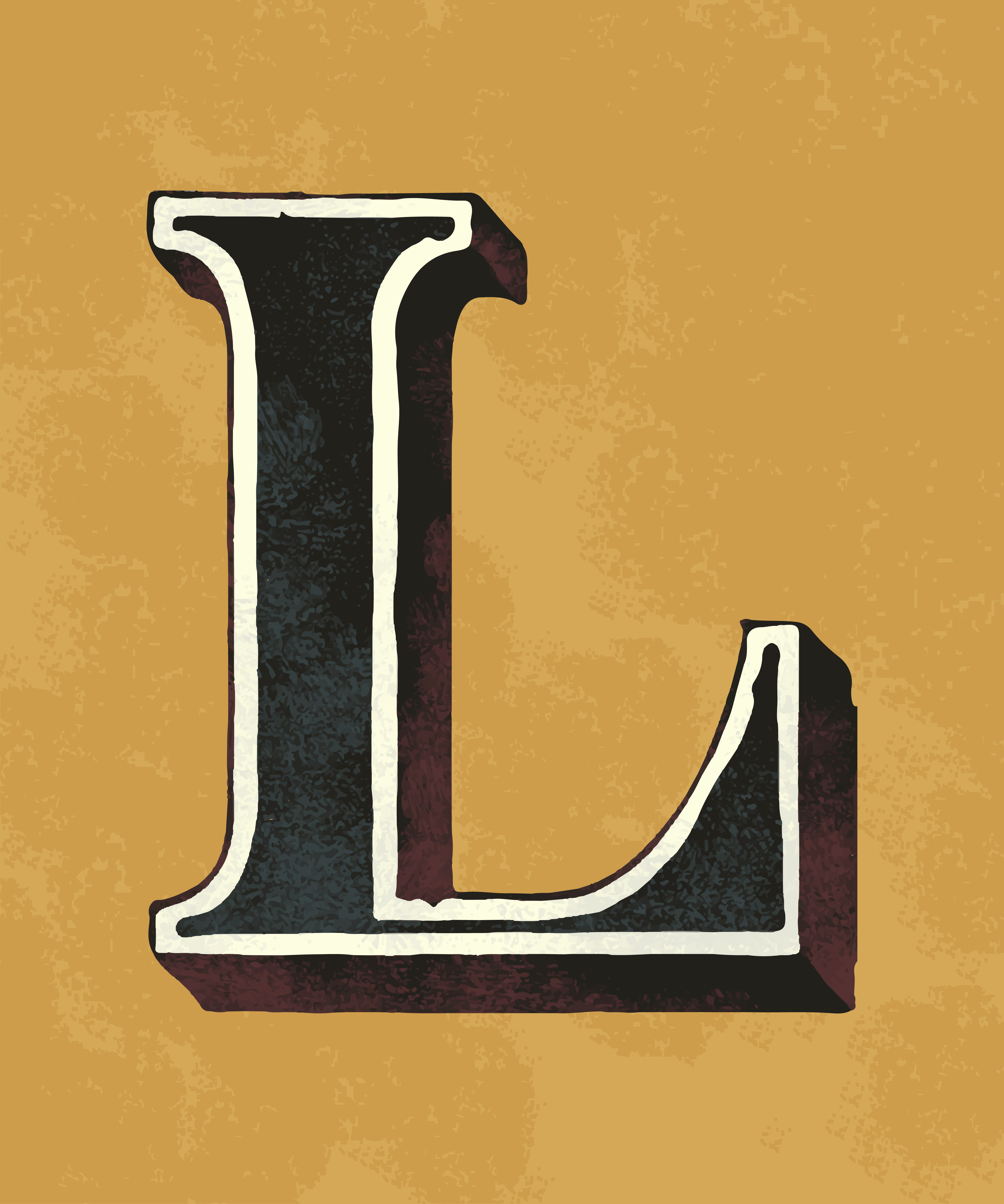 Capital letter  L  vintage typography style Download Free 