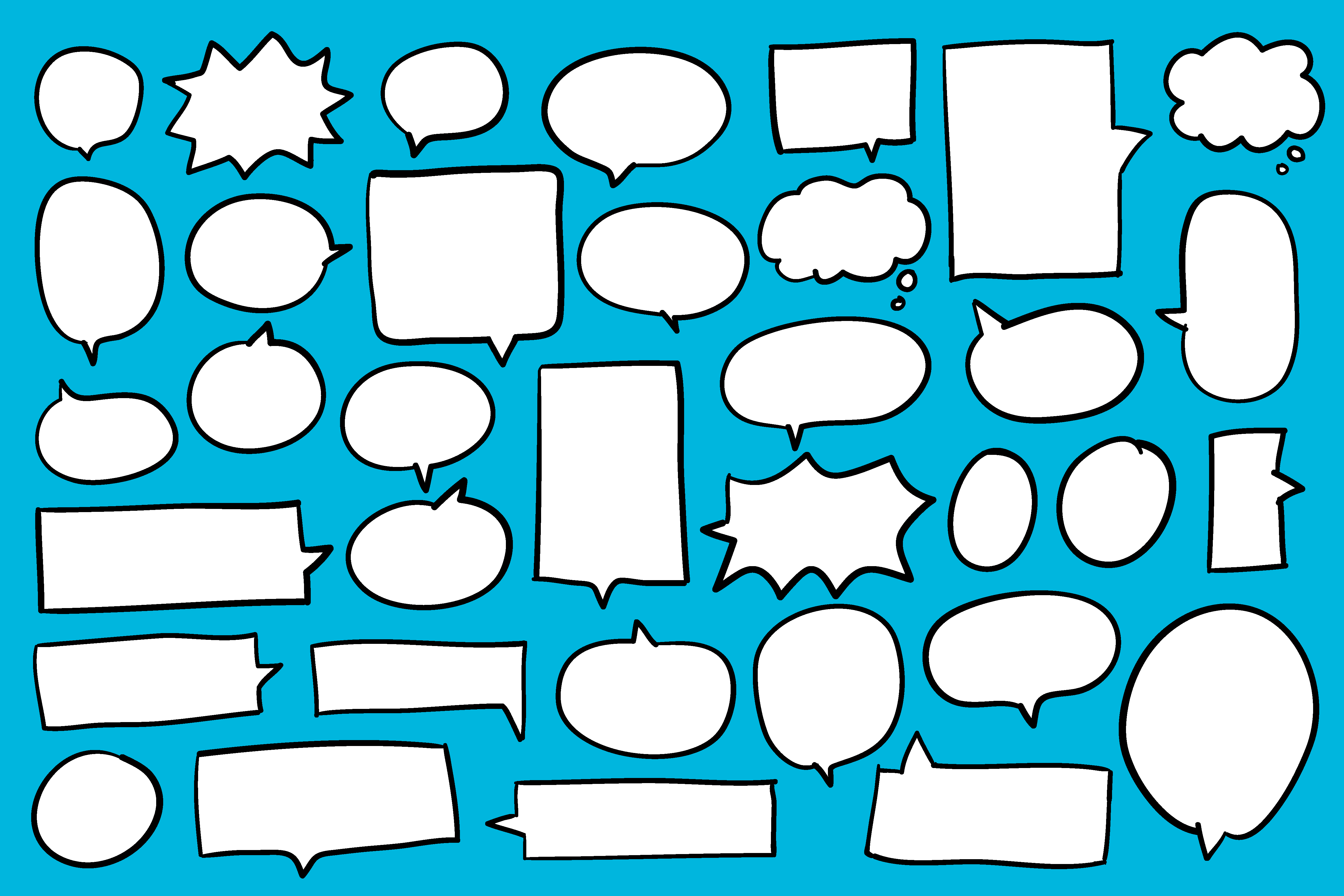 Collection of speech bubbles on blue background vector - Download Free