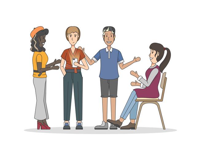 Illustration of people having a discussion
