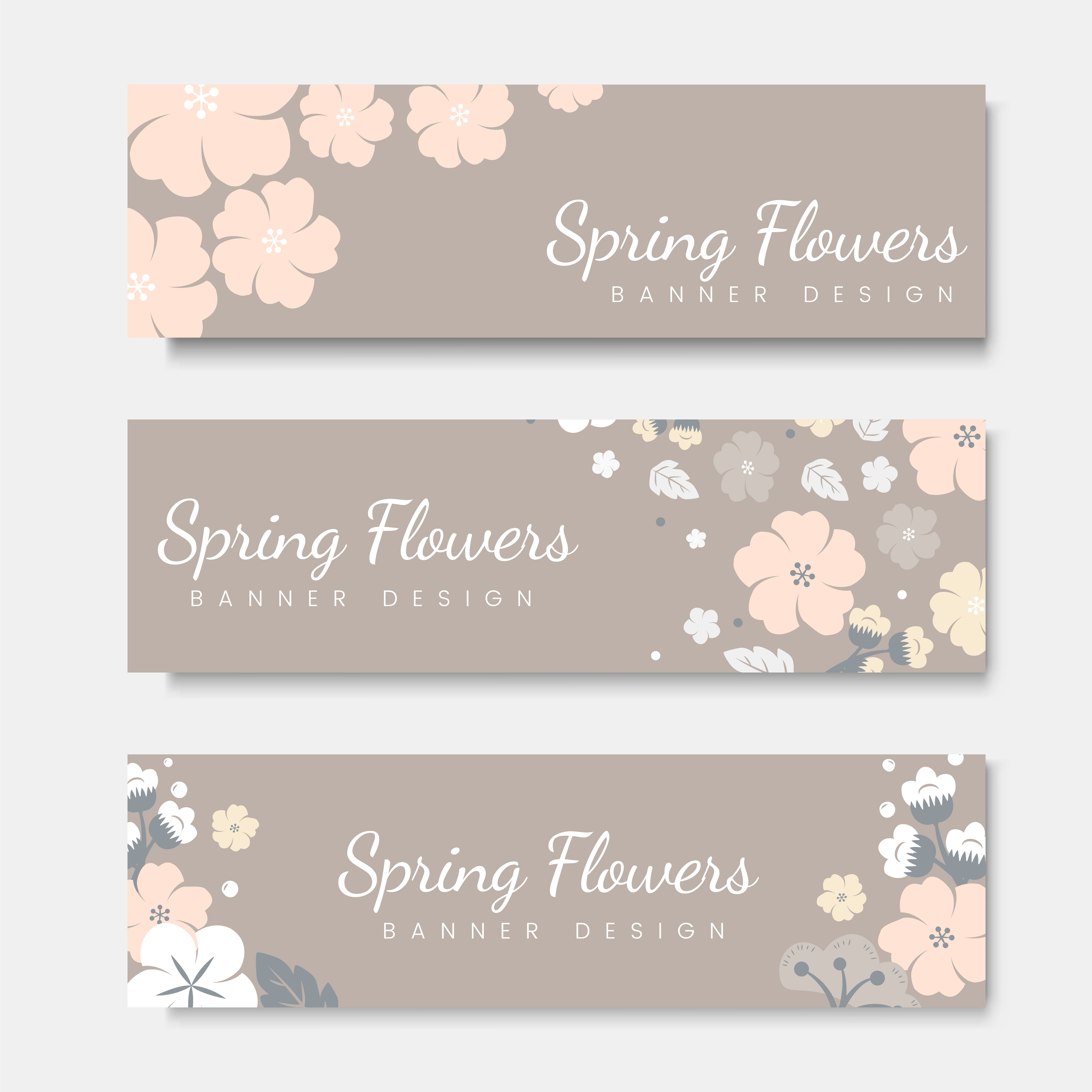 colorful flower card template set download free vectors