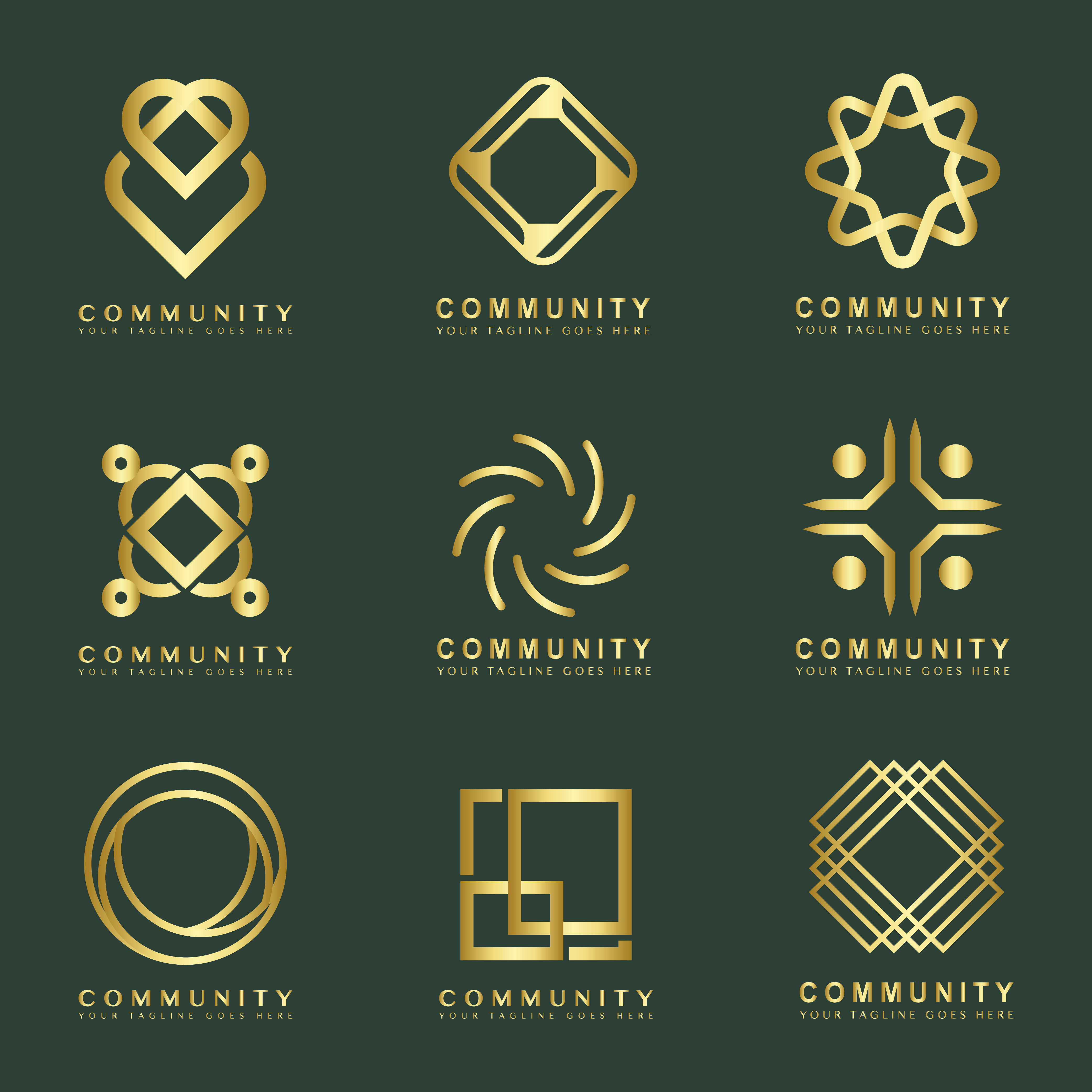 Set Of Community Branding Logo Design Samples Download Free Vectors Set Of Community Branding Logo Design Samples Download Free Vectors