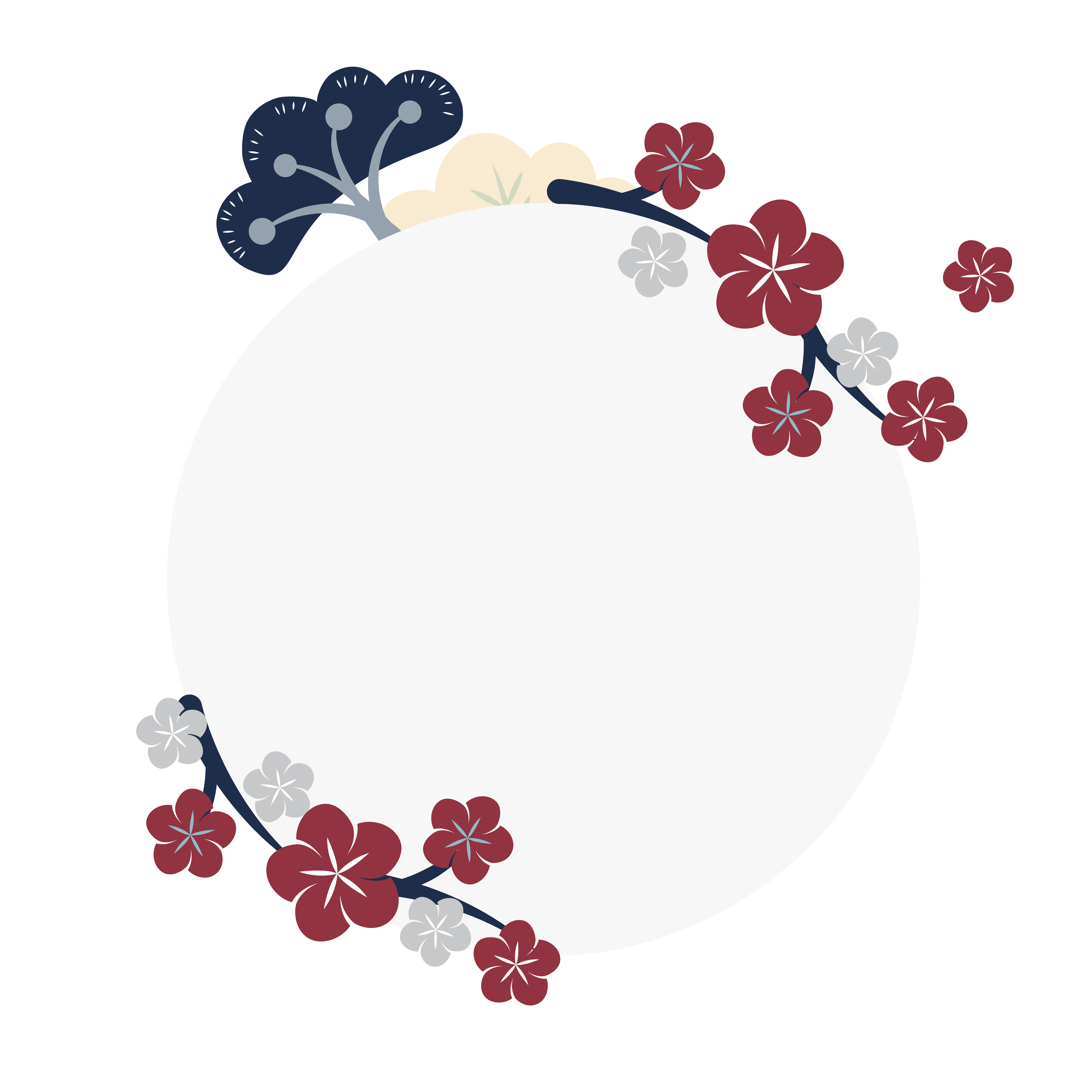 Japanese flowers frame Download Free Vectors, Clipart Graphics