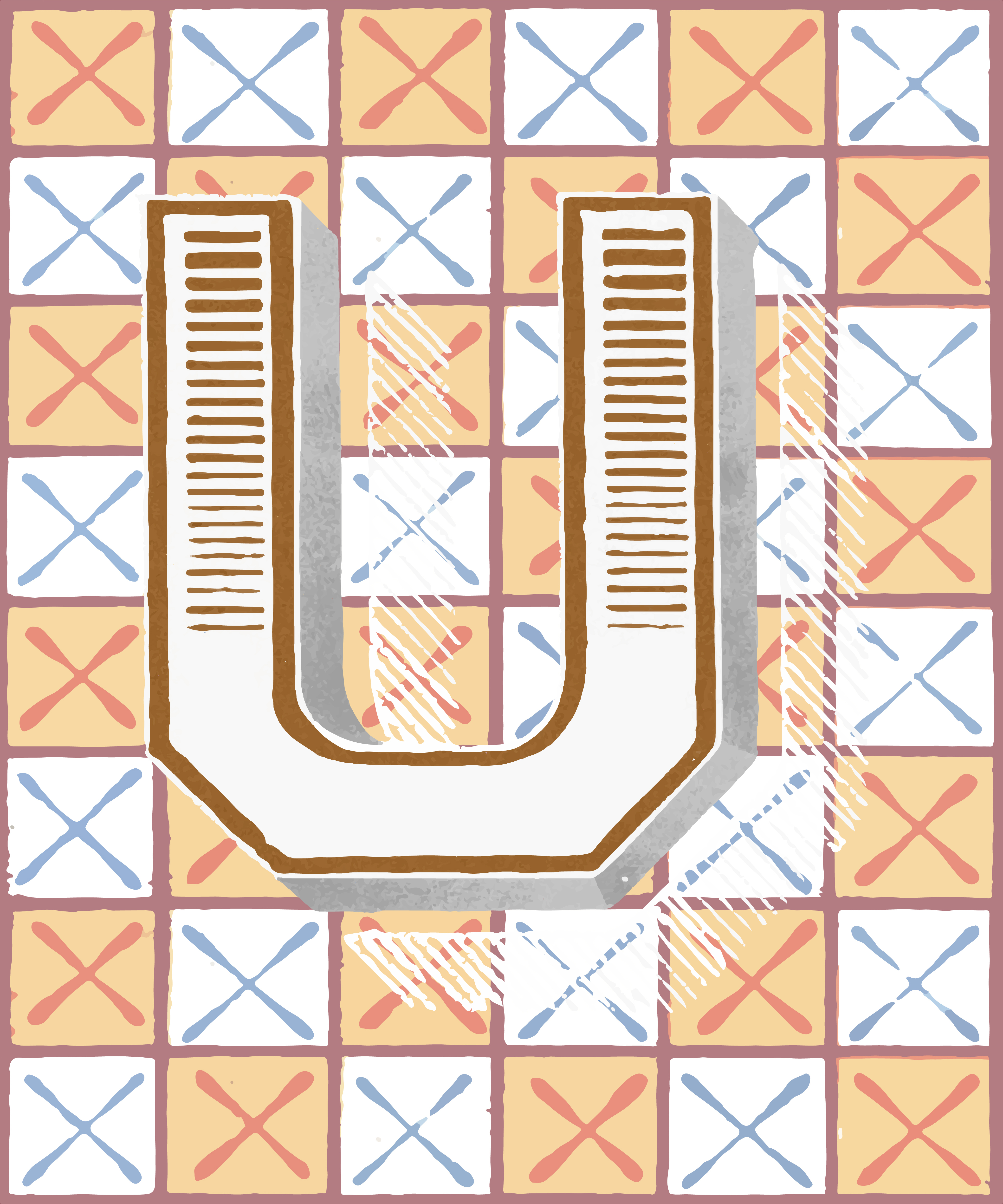 Capital letter  U  vintage typography style Download Free 
